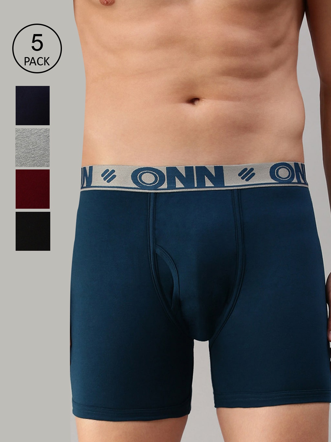 

ONN Men Pack Of 5 Trunk ONN_274_AST_5PC, Maroon
