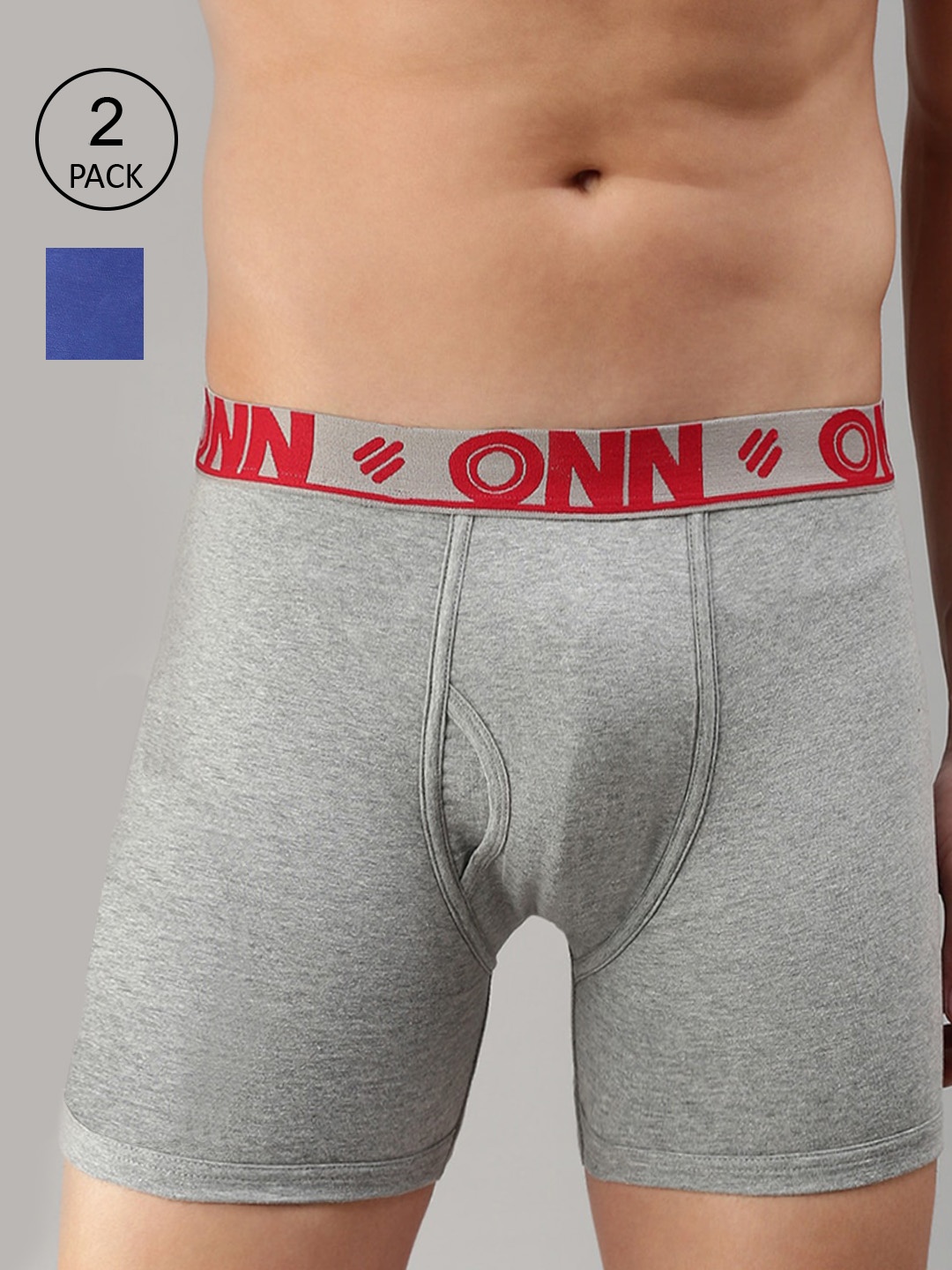 

ONN Men Pack Of 2 Solid Trunk- ONN_274_GM_INKBU_2PC, Grey melange