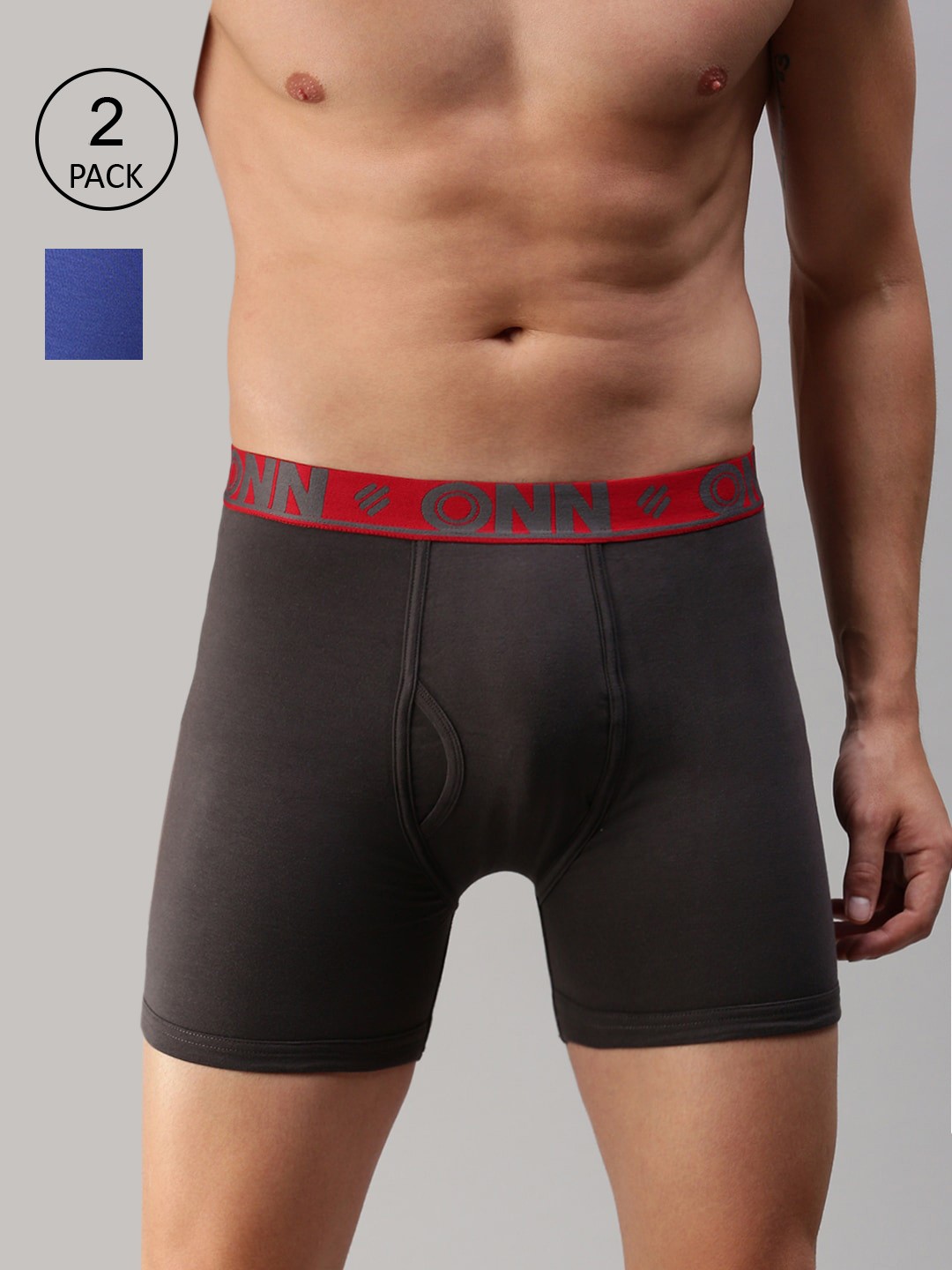 

ONN Men Pack Of 3 Solid Trunk ONN_274_INKBU_DGRY_WN_3PC, Blue