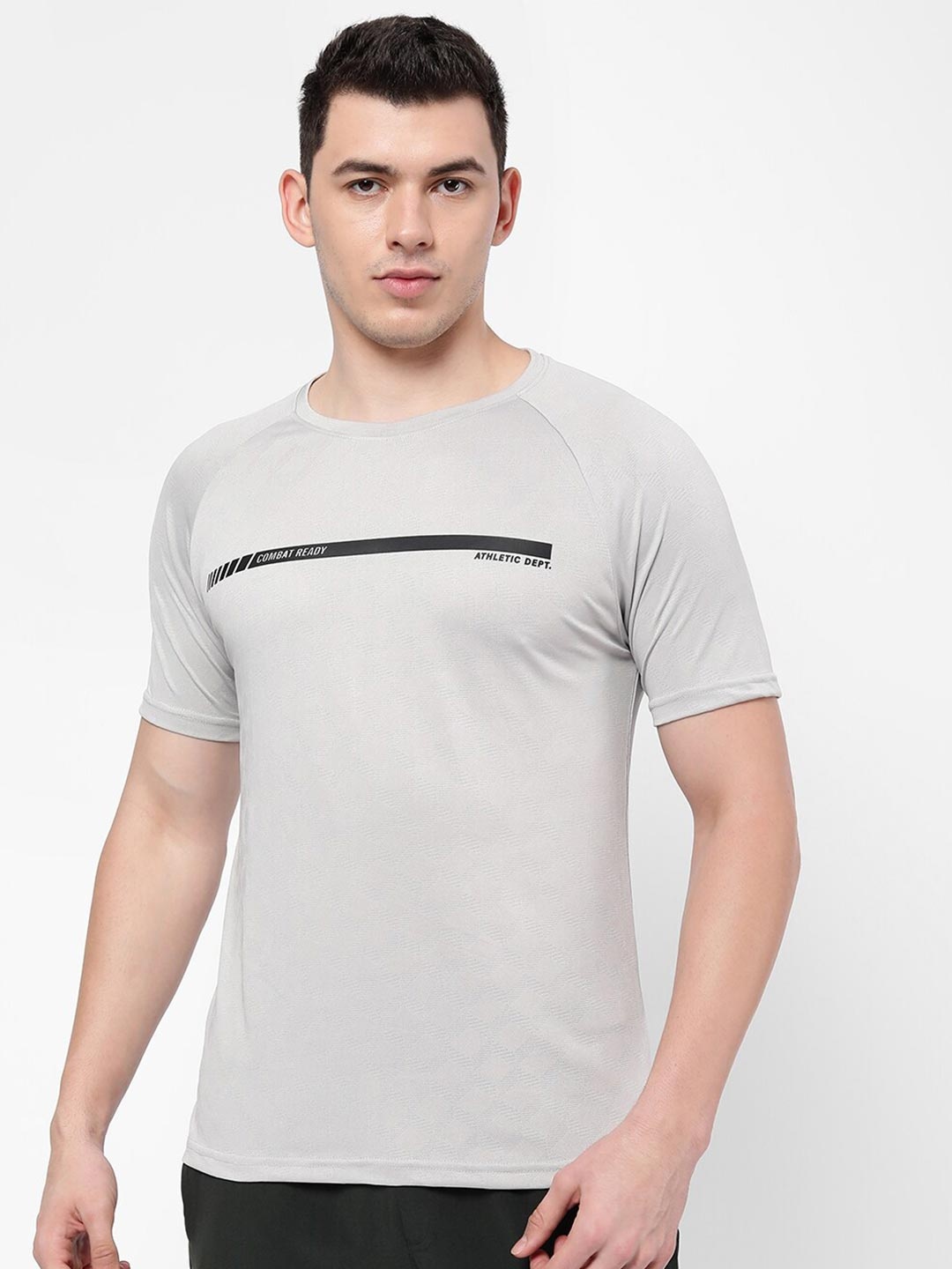 

R&B Men Grey Typography Printed T-shirt