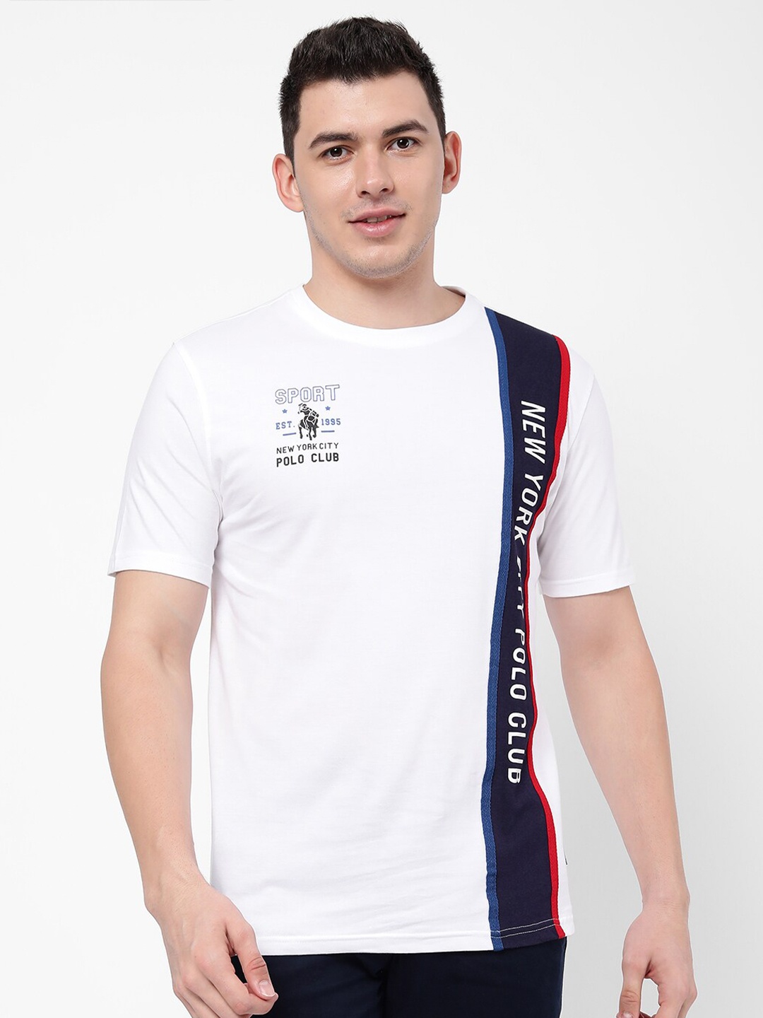 

R&B Men White Typography Printed T-shirt