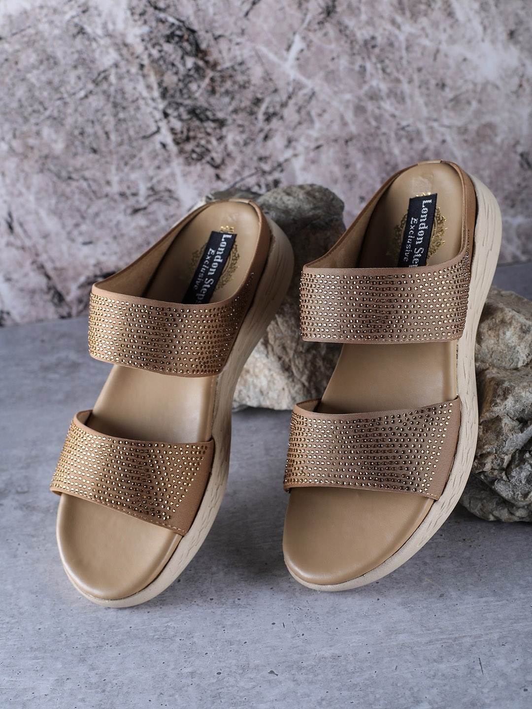 

LONDON STEPS Women Beige Wedge Sandals