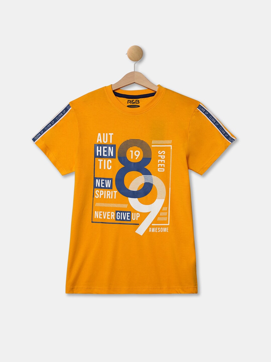 

R&B Boys Yellow Graphic Printed T-shirt