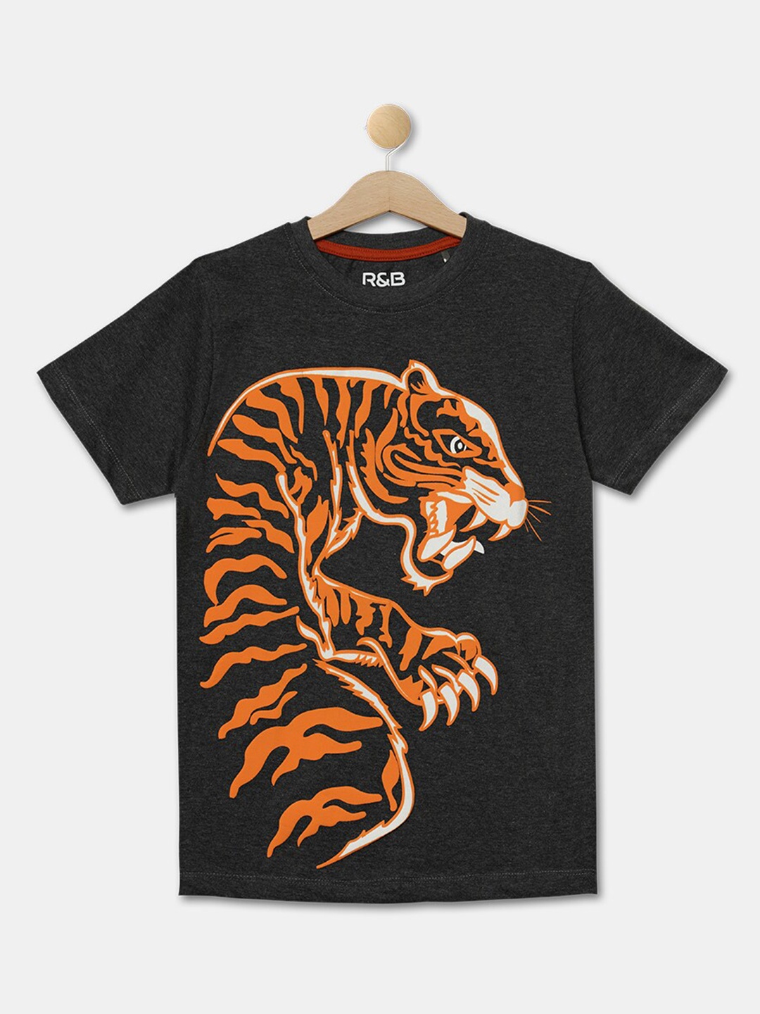 

R&B Boys Grey Printed T-shirt