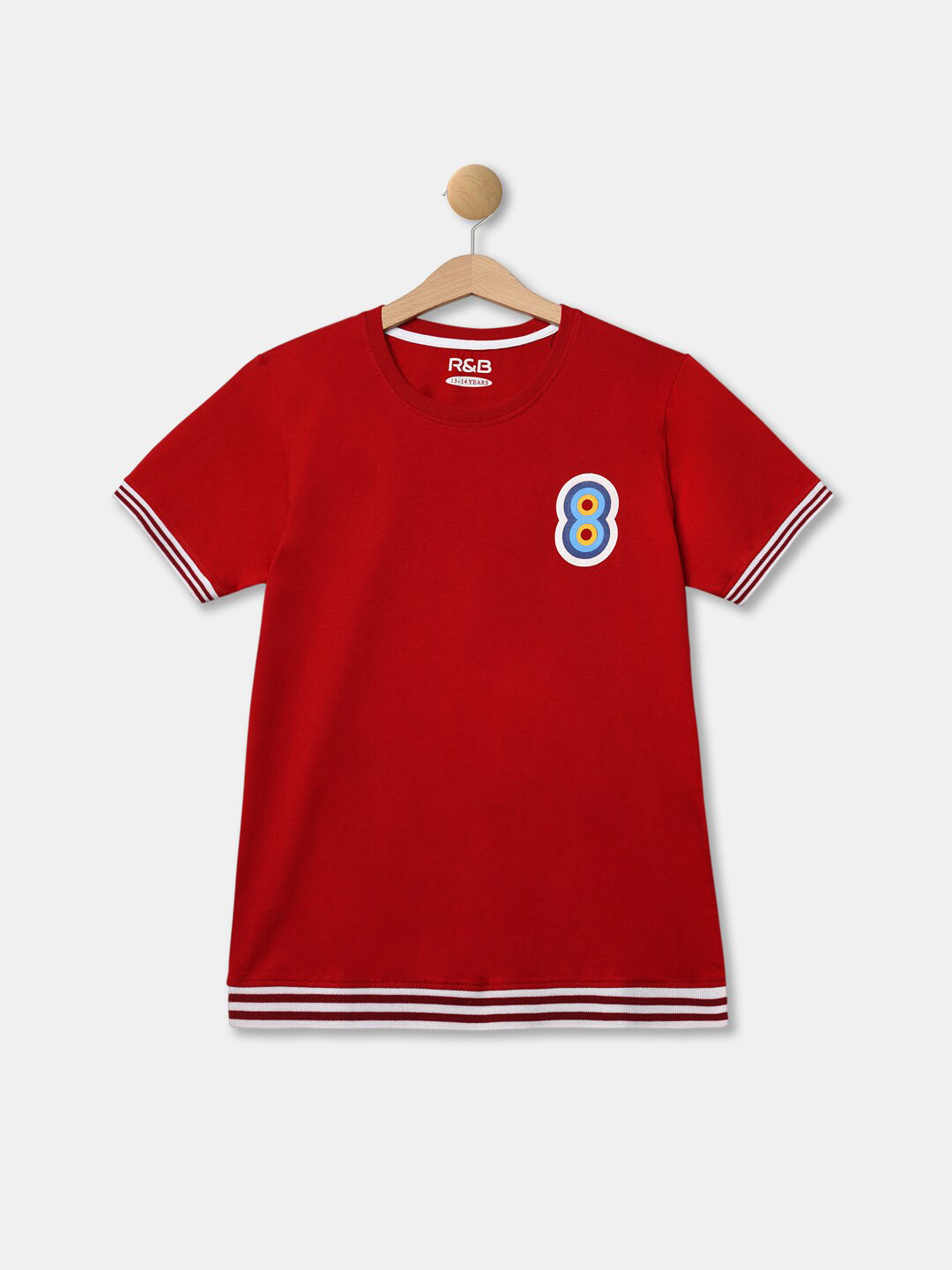 

R&B Boys Burgundy Solid Cotton T-shirt