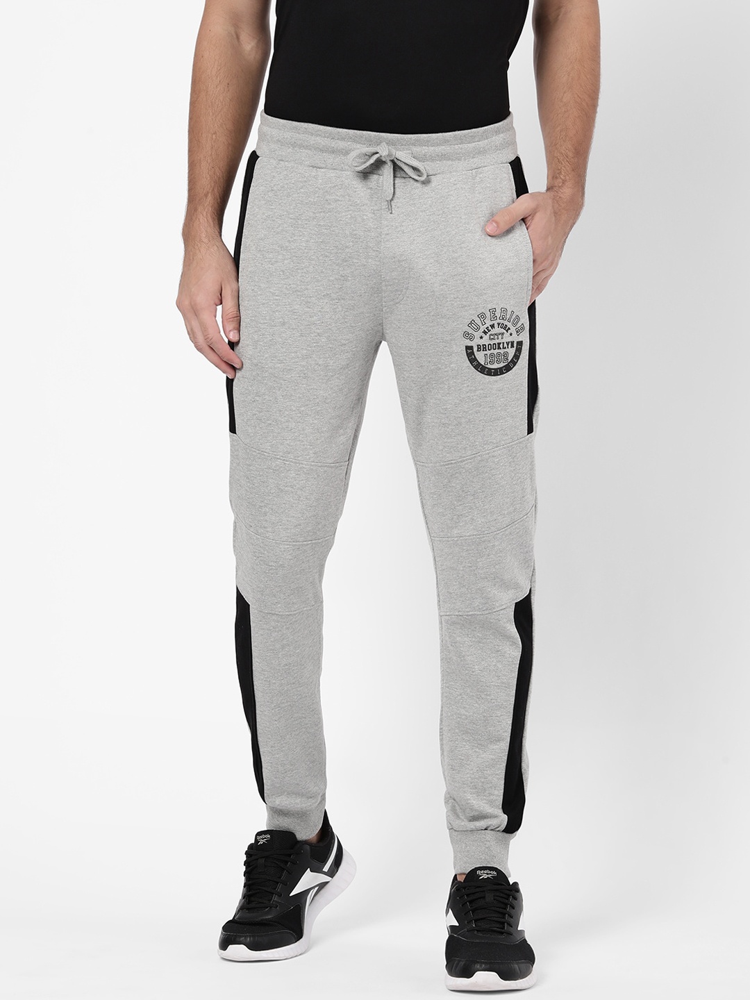 

R&B Men Grey Solid Cotton Joggers
