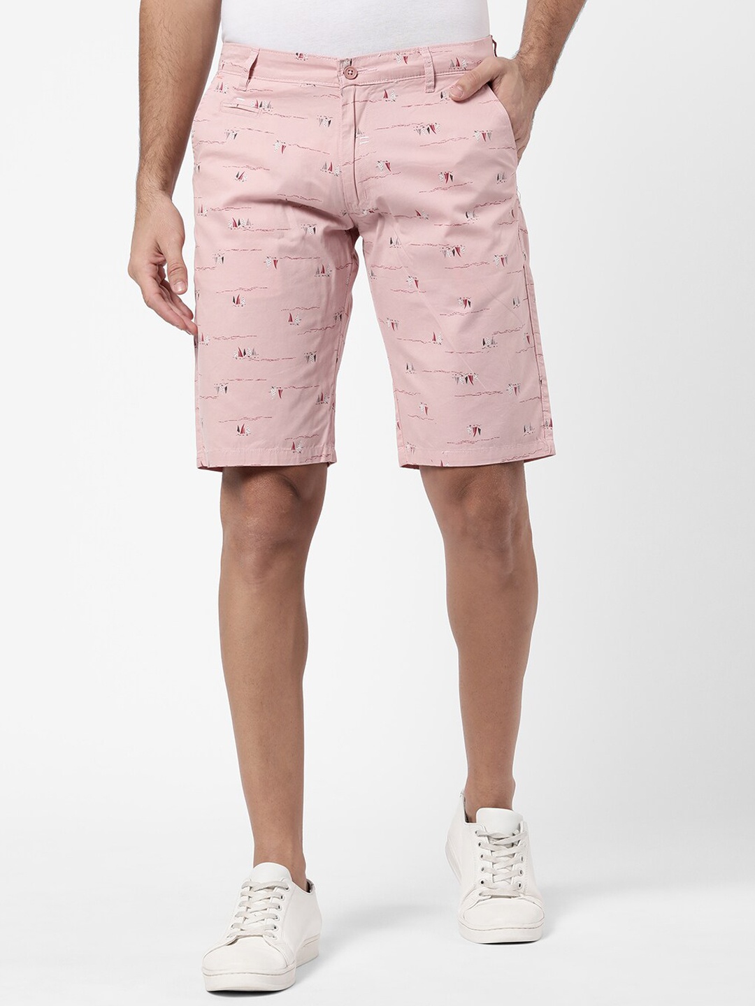 

R&B Men Pink Conversational Printed Shorts