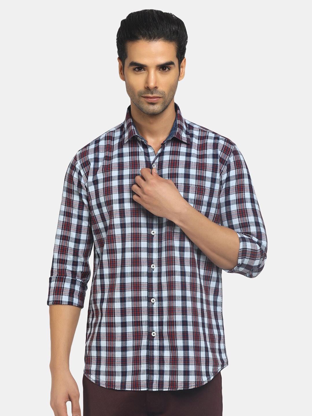 

V-Mart Men Red Tartan Checked Cotton Classic Casual Shirt