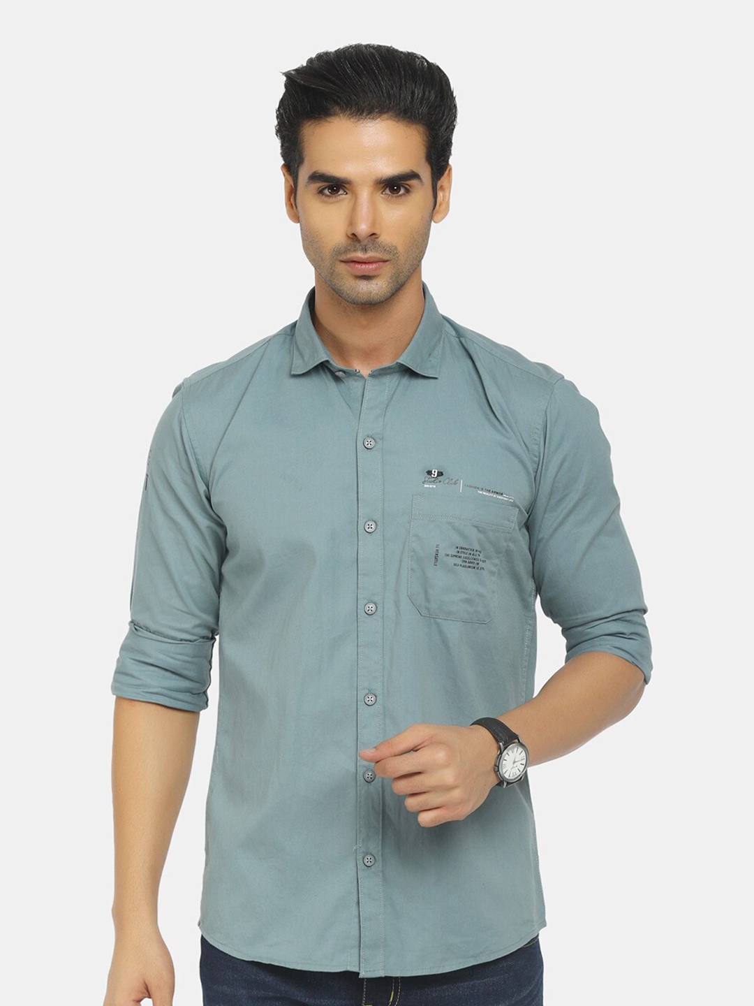 

V-Mart Men Grey Classic Slim Fit Casual Shirt