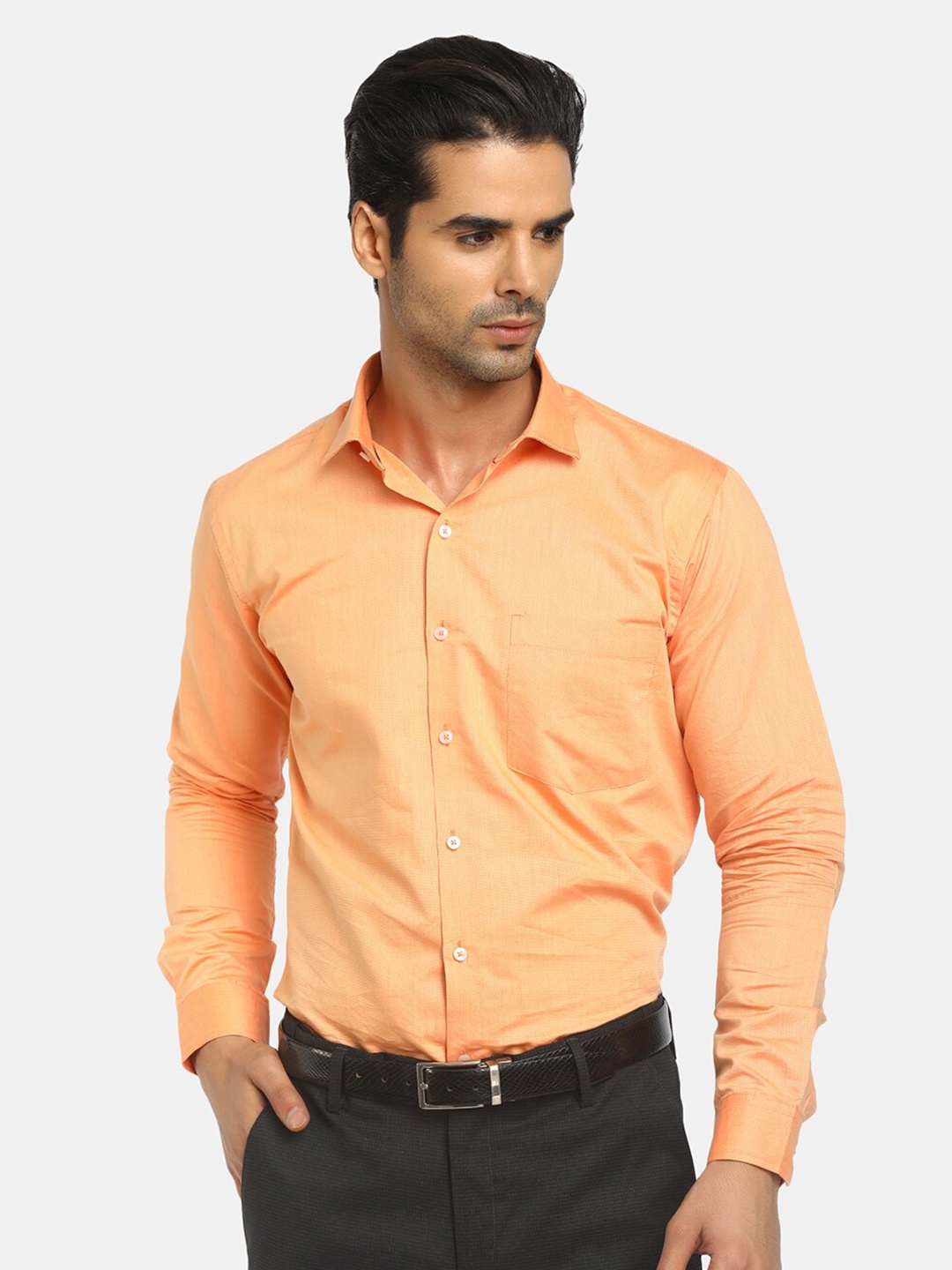 

J White by Vmart Men Orange Classic Regular Fit Formal Shirt