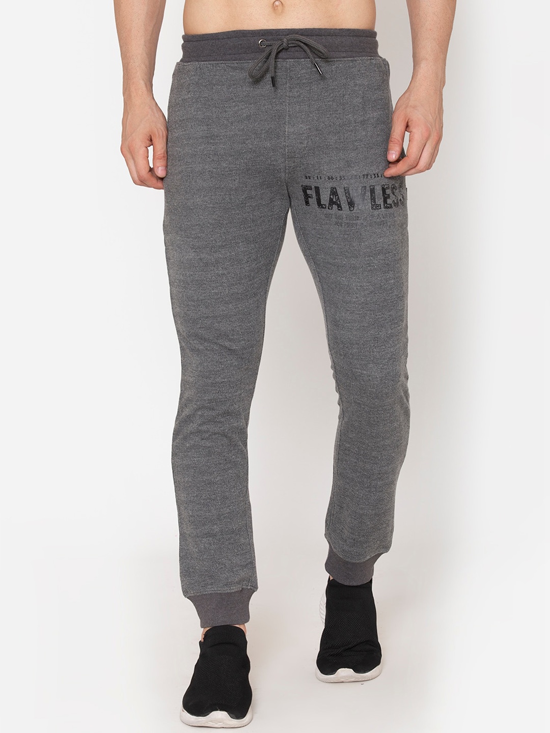 

FLAWLESS Men Grey Printed Joggers