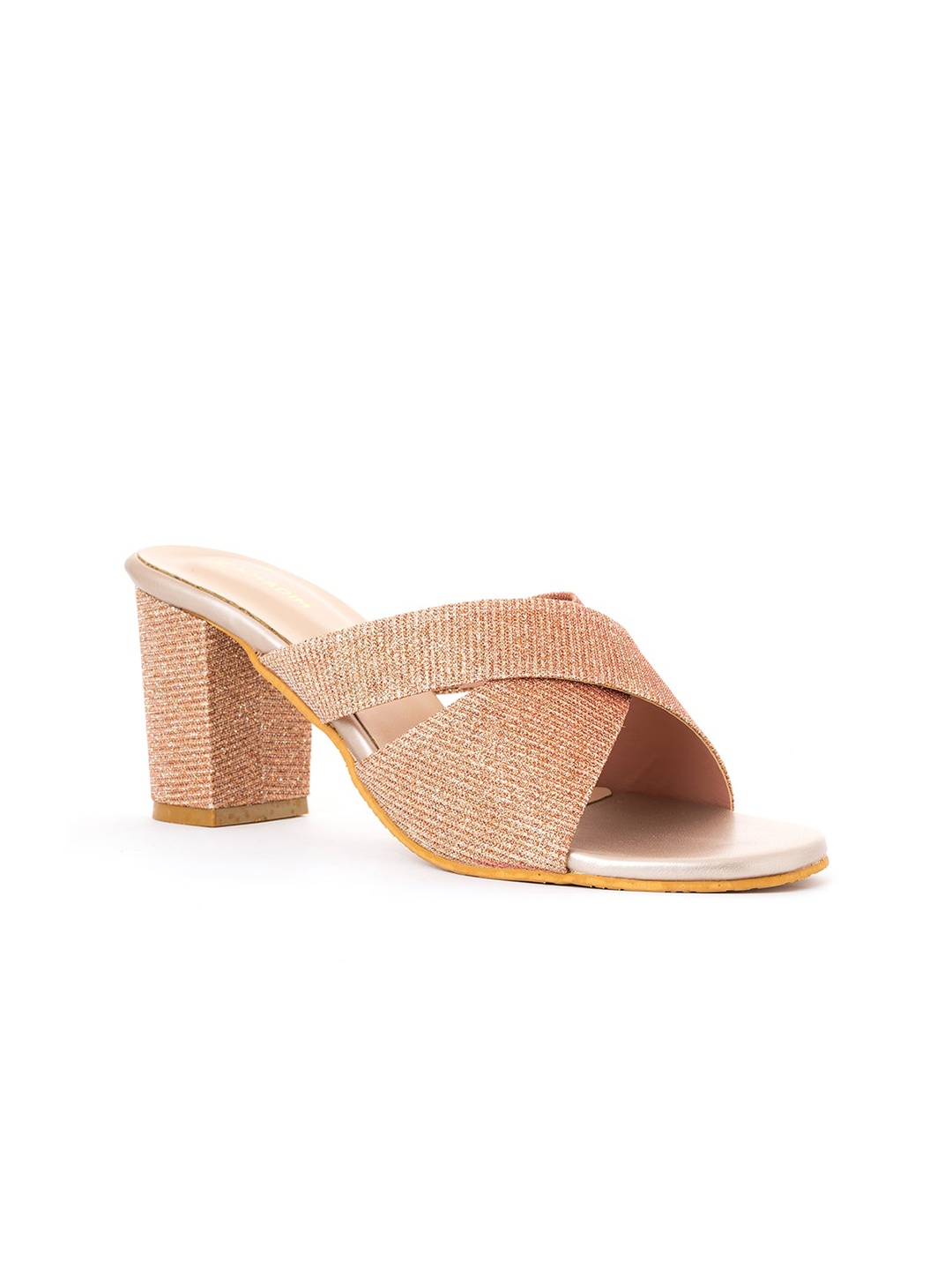 

Khadims Rose Gold Block Peep Toes