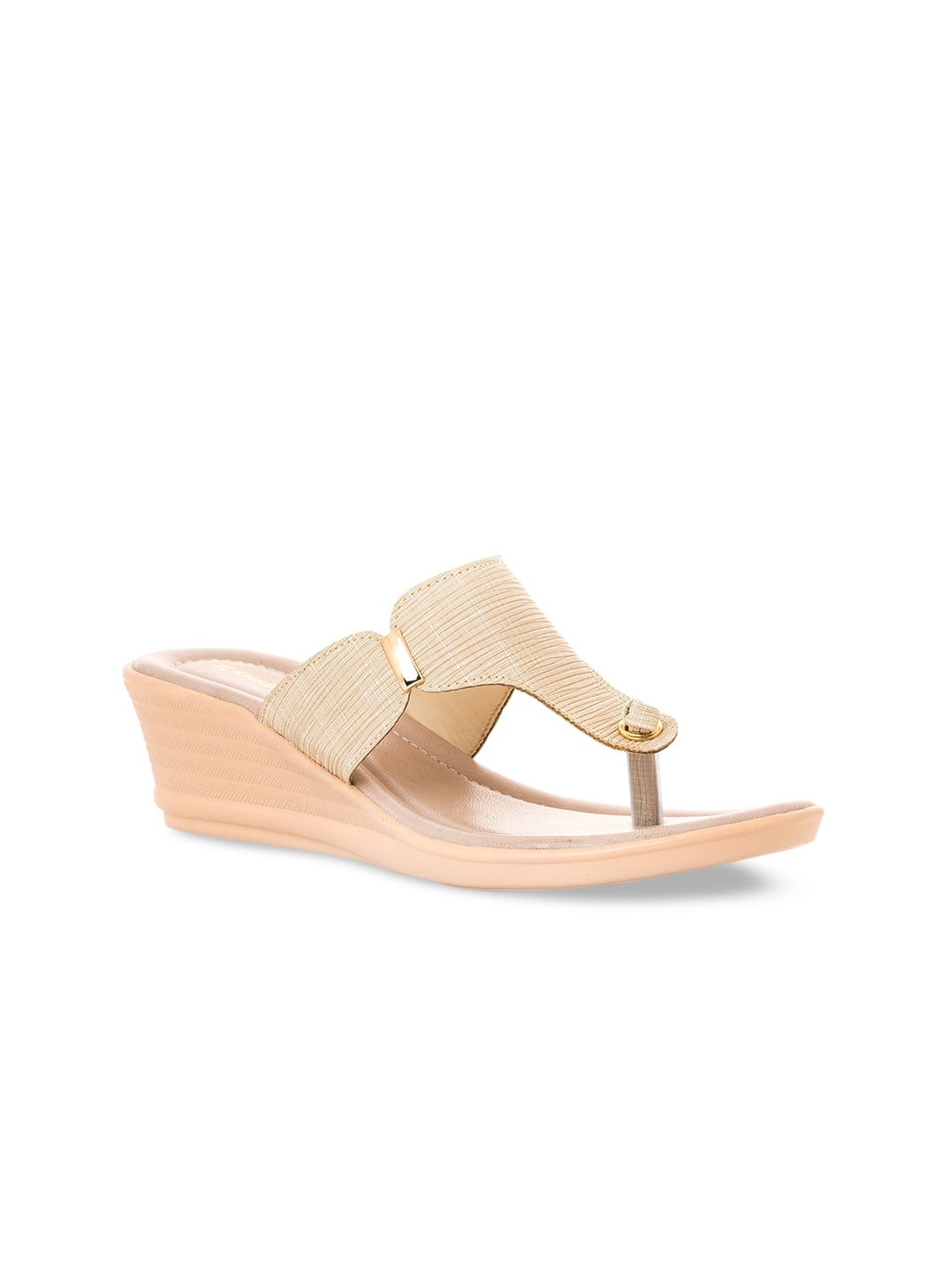 

Khadims Beige women Textured Wedge Sandals