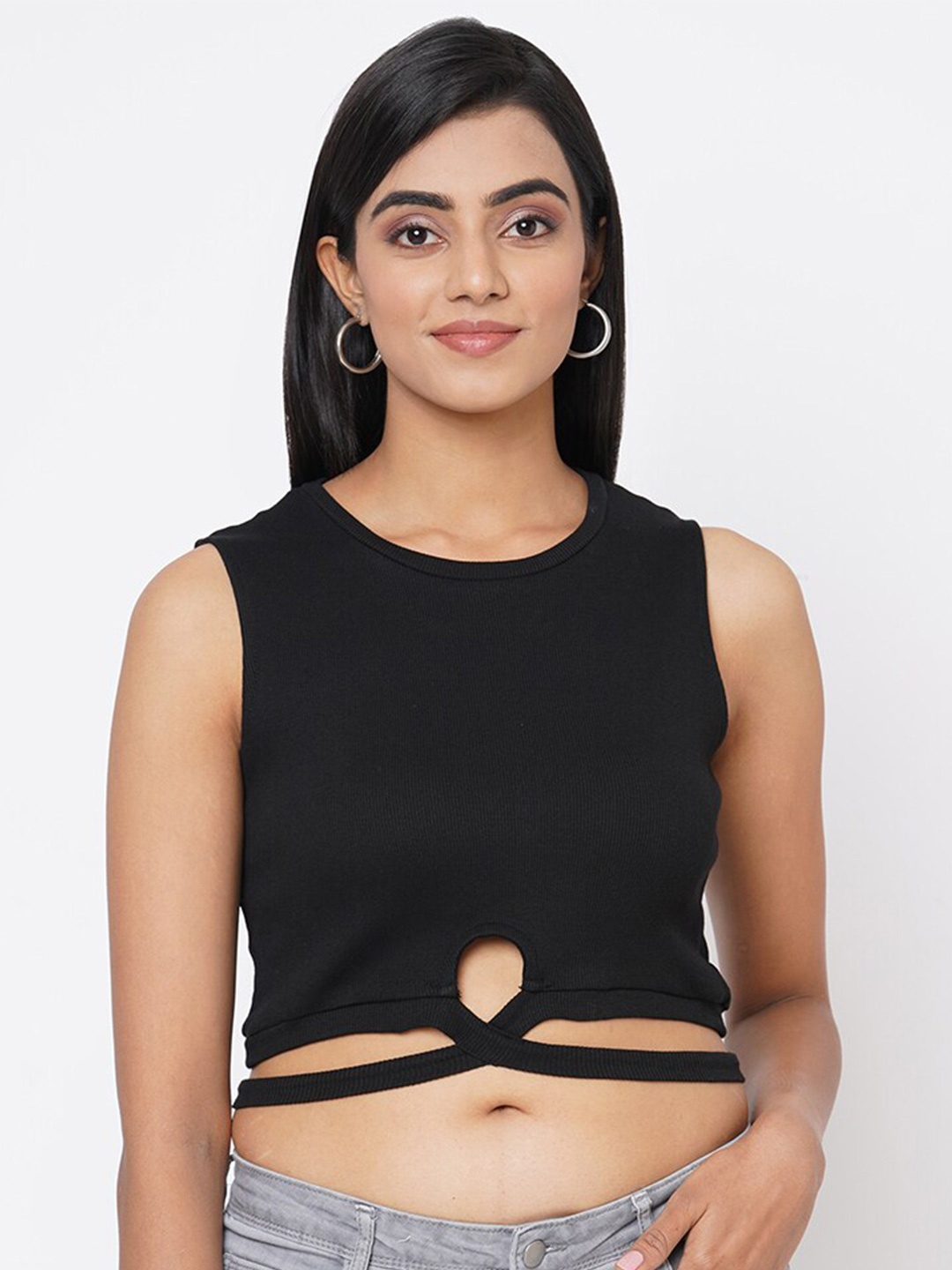 

Kraus Jeans Women Black Slim Fit T-shirt