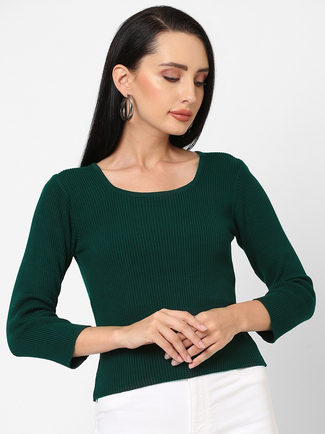 

Kraus Jeans Women Green Crop Top