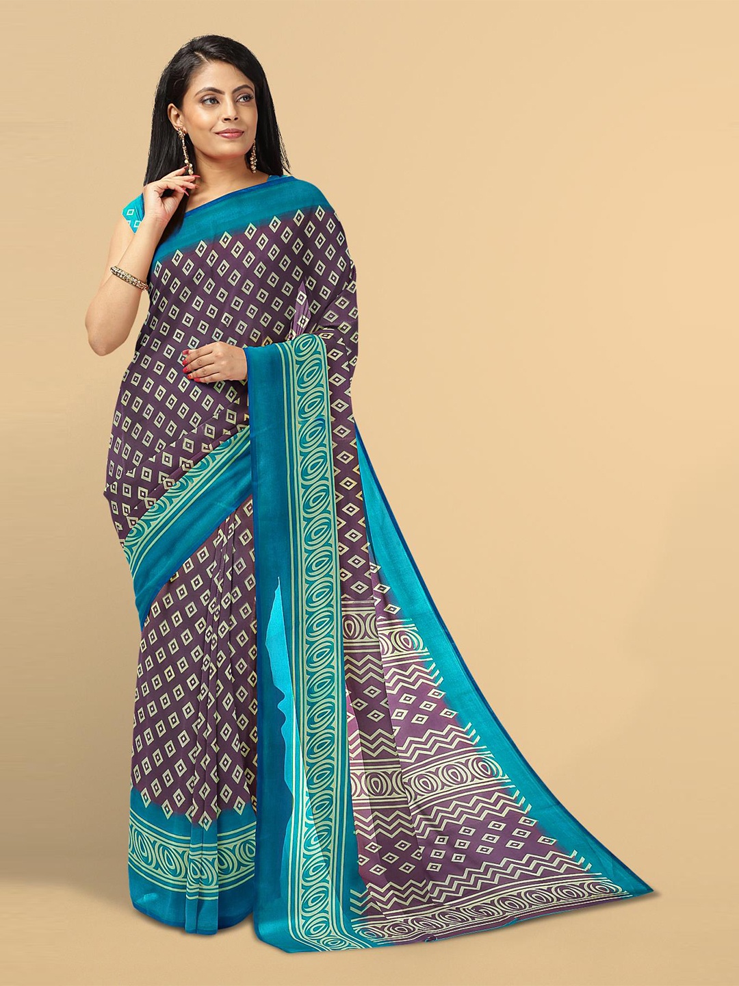 

Kalamandir Violet & Blue Saree