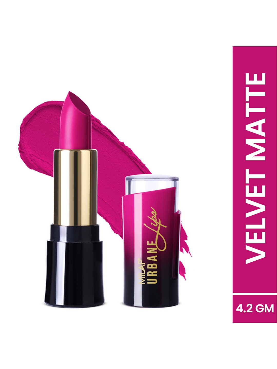 

MILAP Urbane Velvet Matte Lipstick - 4.2 gm - Ambitious, Magenta