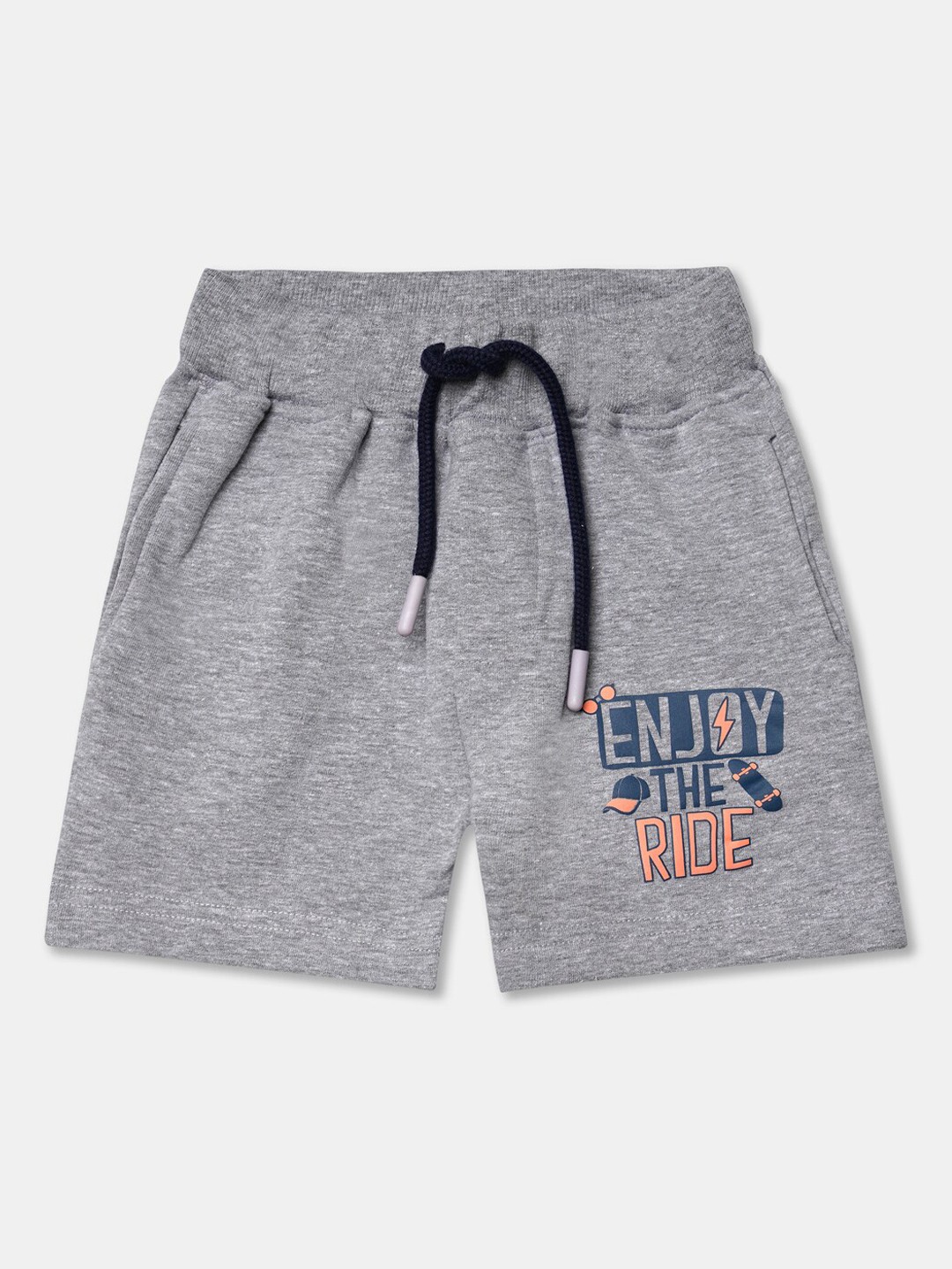 

R&B Boys Grey typography print Shorts