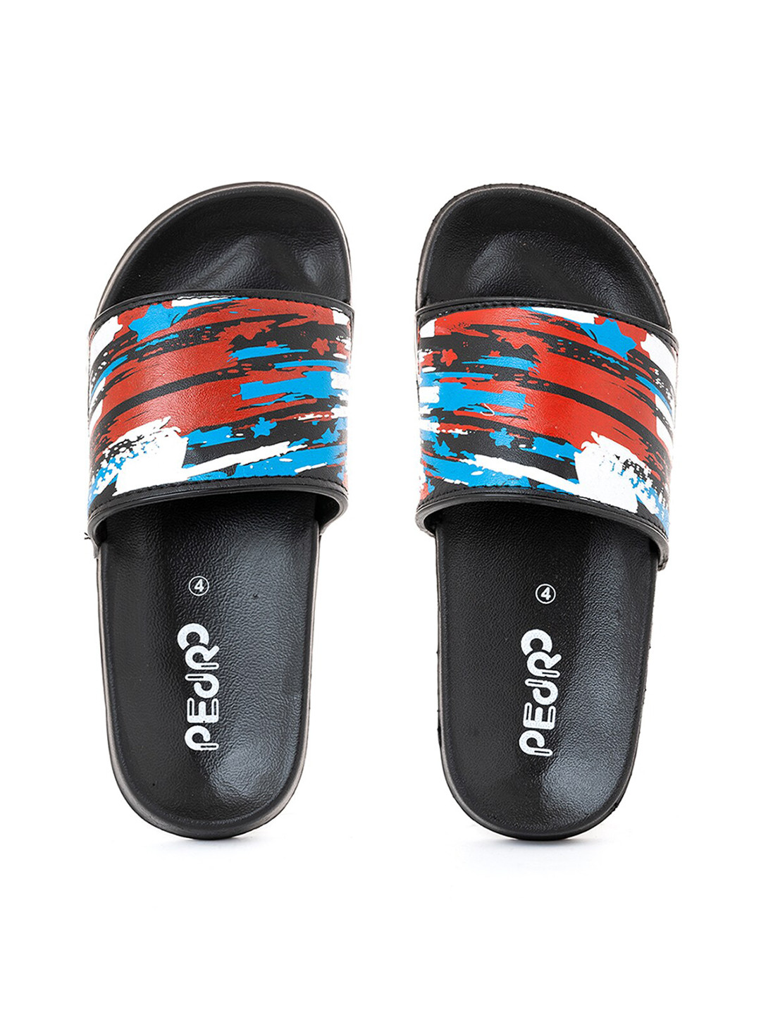 

Khadims Boys Black & Red Printed Sliders