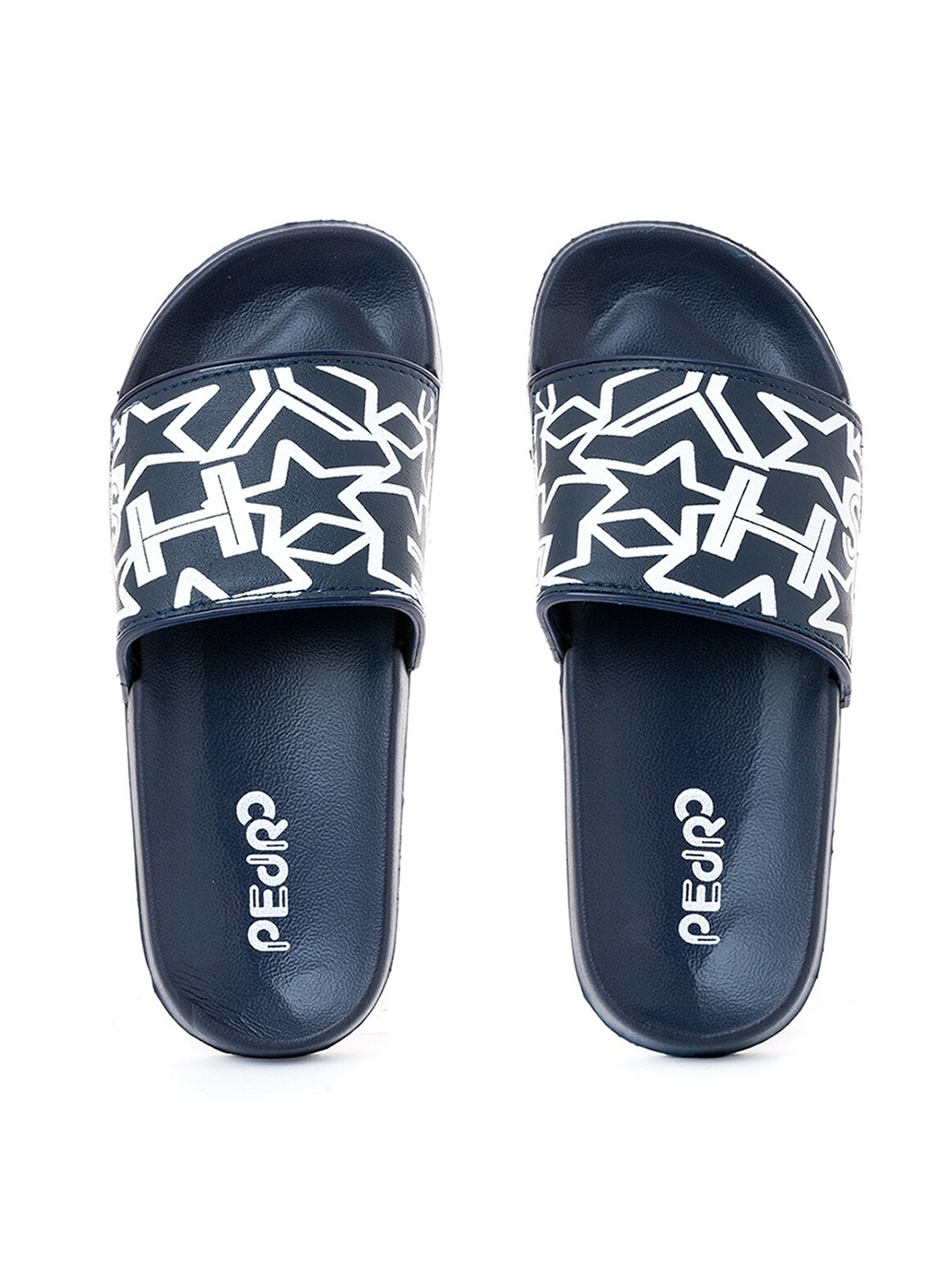 

Khadims Boys Navy Blue & White Printed Sliders