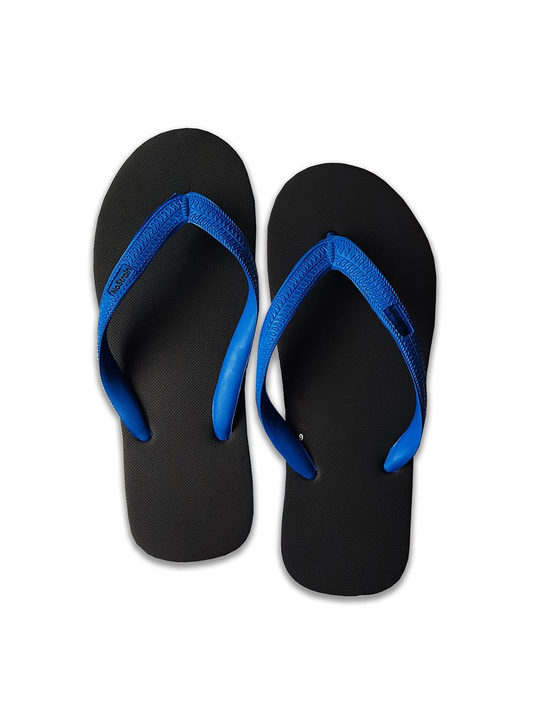 

NoStrain Men Black & Blue Rubber Thong Flip-Flops