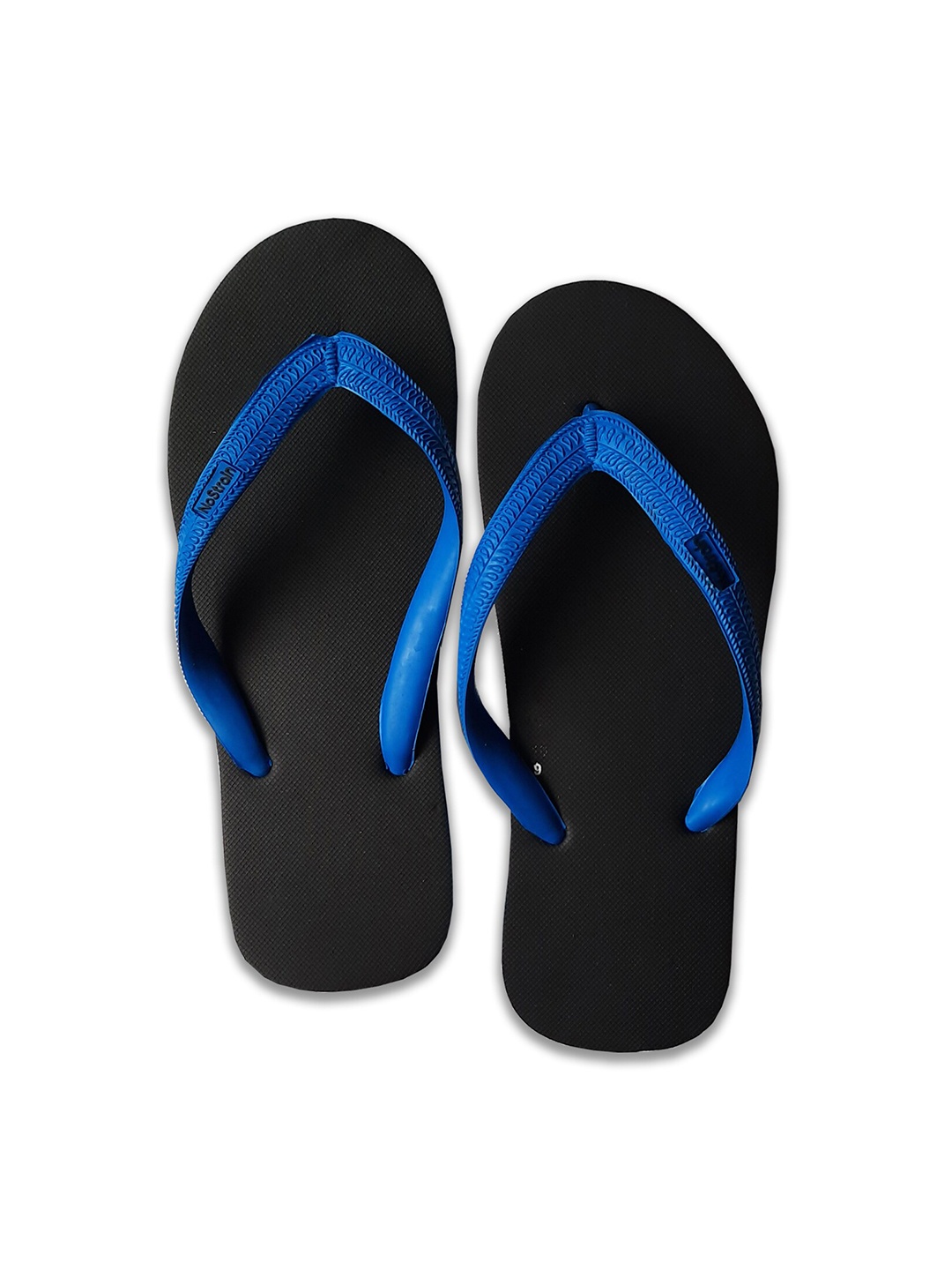 

NoStrain Men Black & Blue Rubber Thong Flip-Flops