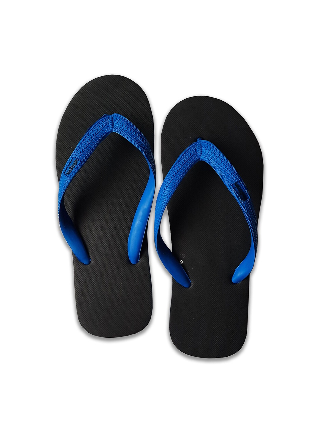 

NoStrain Men Black & Blue Rubber Thong Flip-Flops