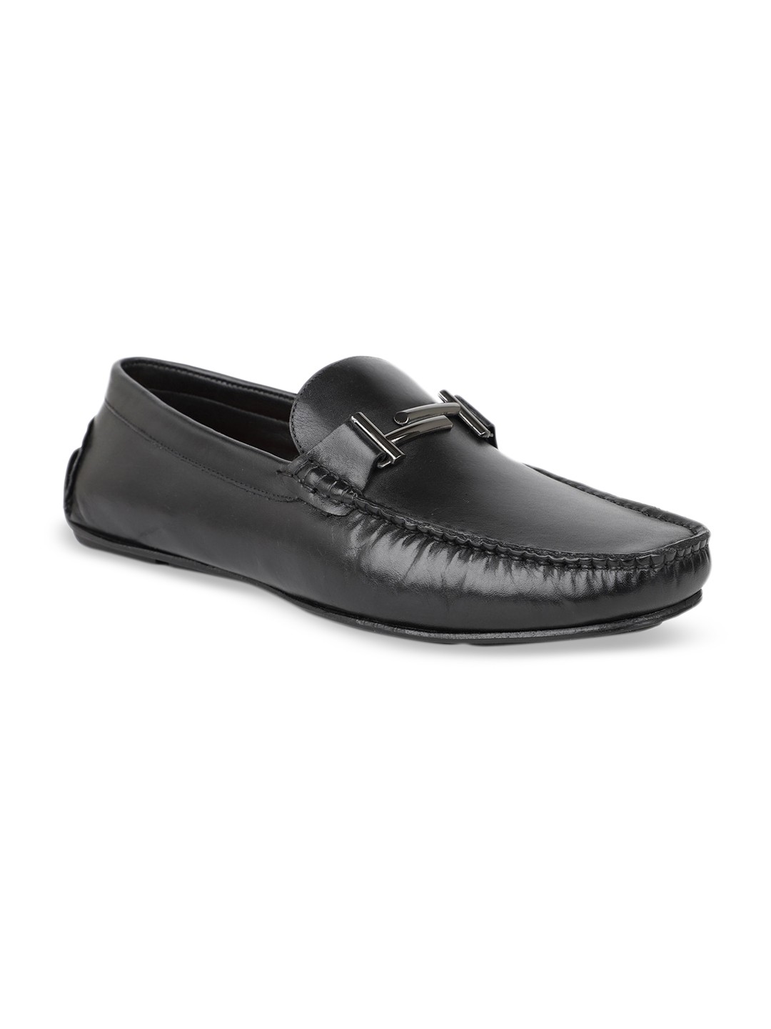 

ATESBER by Inc.5 Men Black Leather Loafers