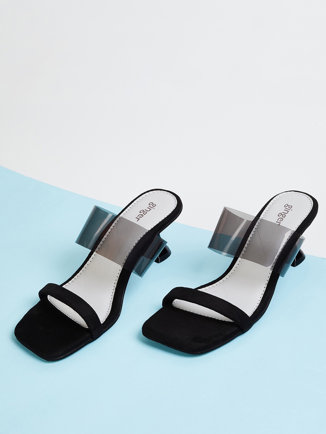 

Ginger by Lifestyle Black Block Sandals