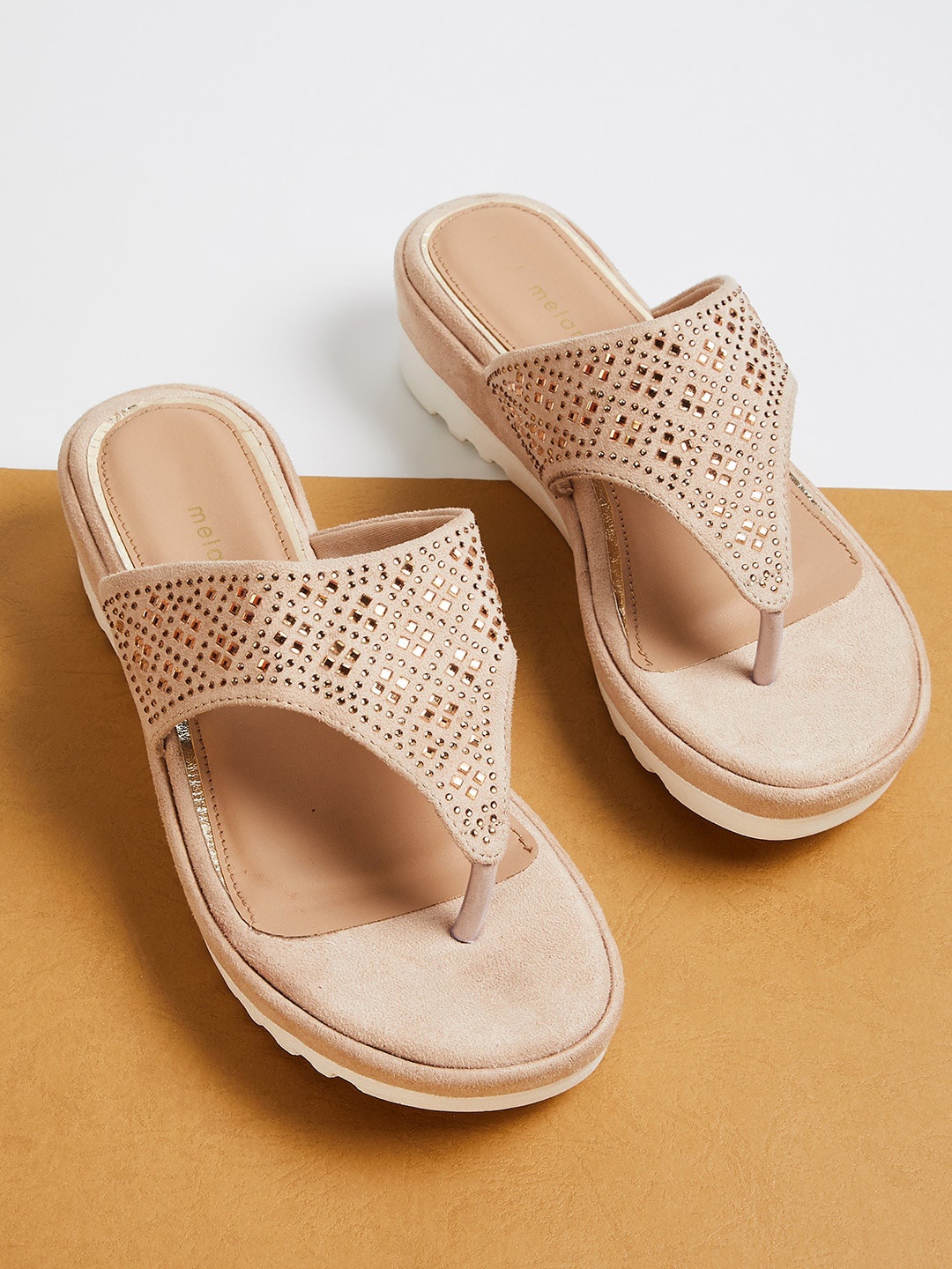 

Melange by Lifestyle Women Beige Embellished Fabric Flats
