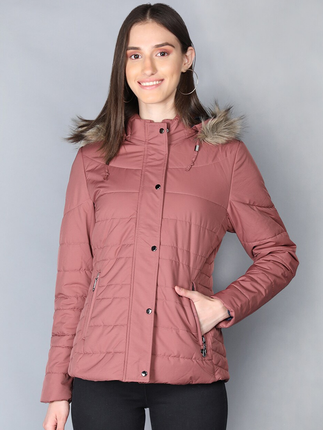 

LURE URBAN Women Pink Puffer Jacket
