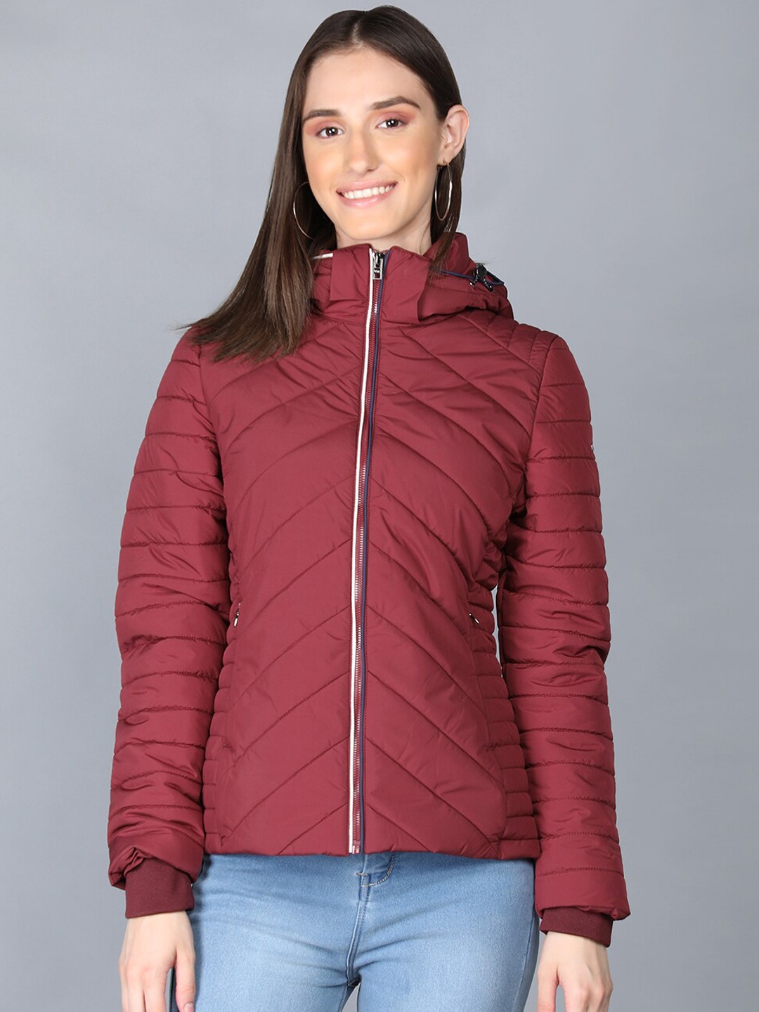 

LURE URBAN Women Maroon Puffer Jacket