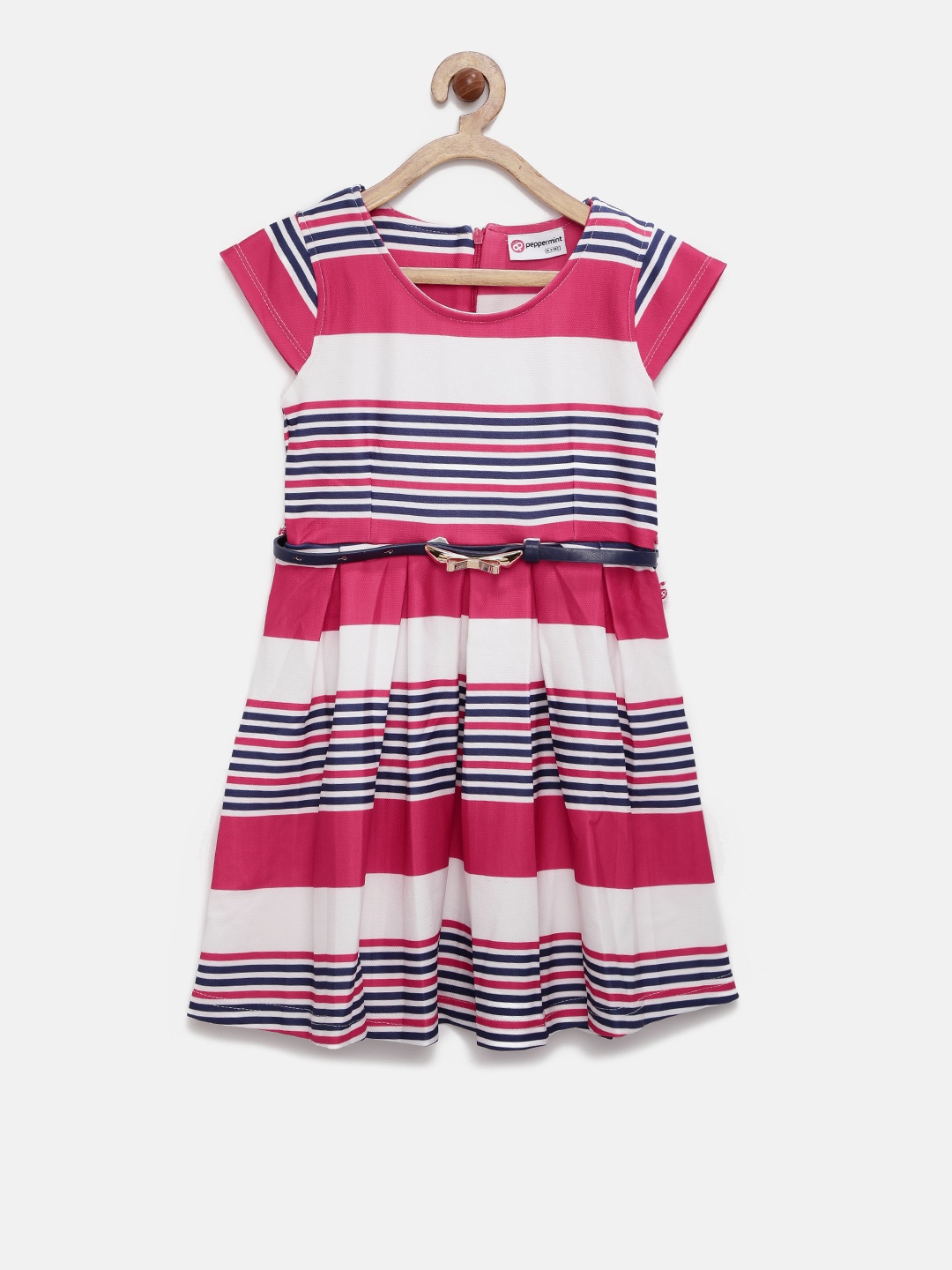 

Peppermint Girls Pink Striped Fit & Flare Dress