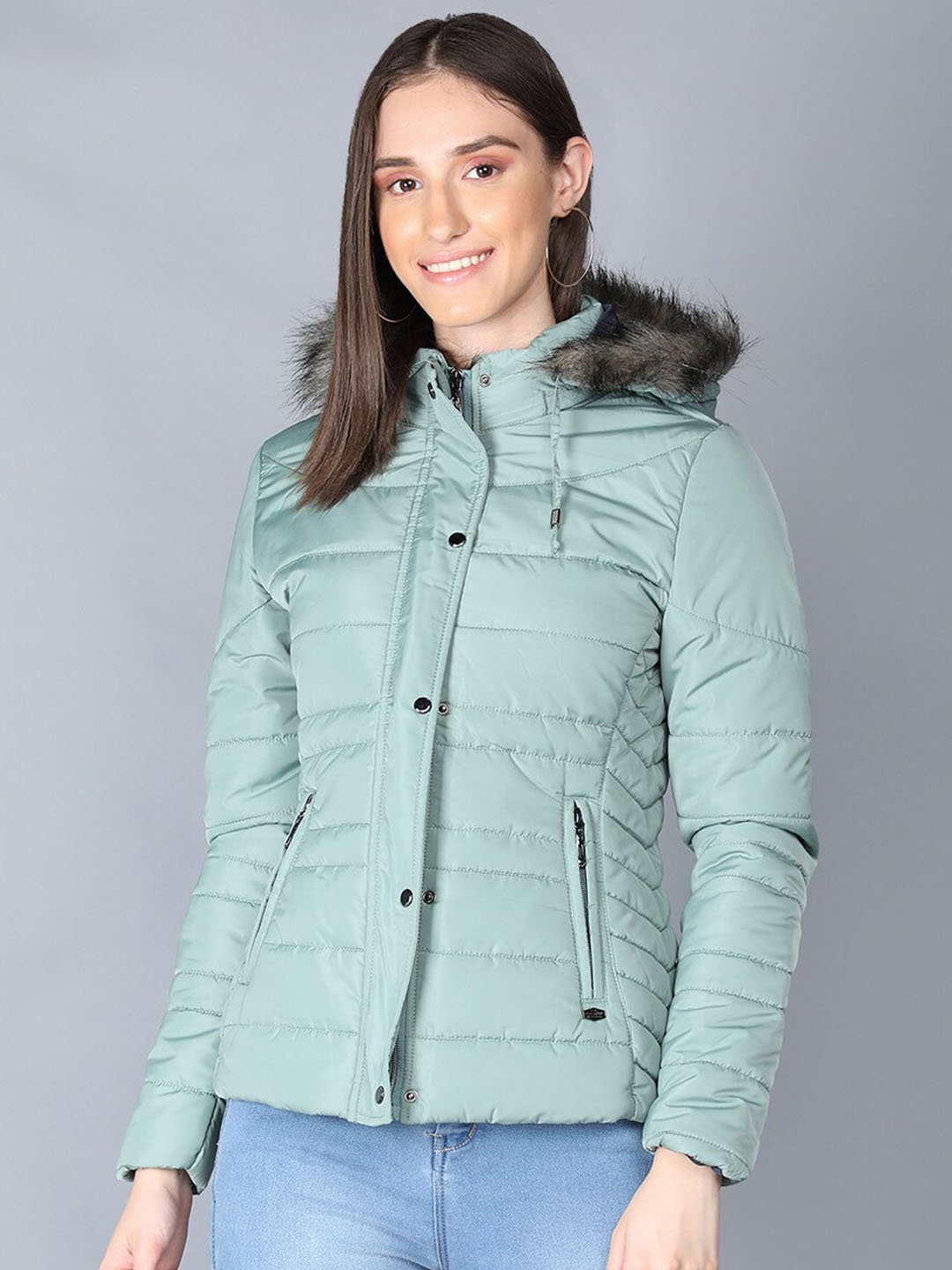 

LURE URBAN Women Green Winter Parka Jacket