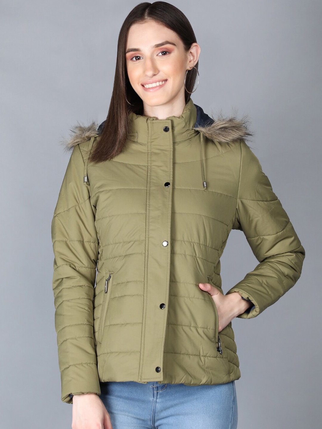 

LURE URBAN Women Green Longline Parka Jacket