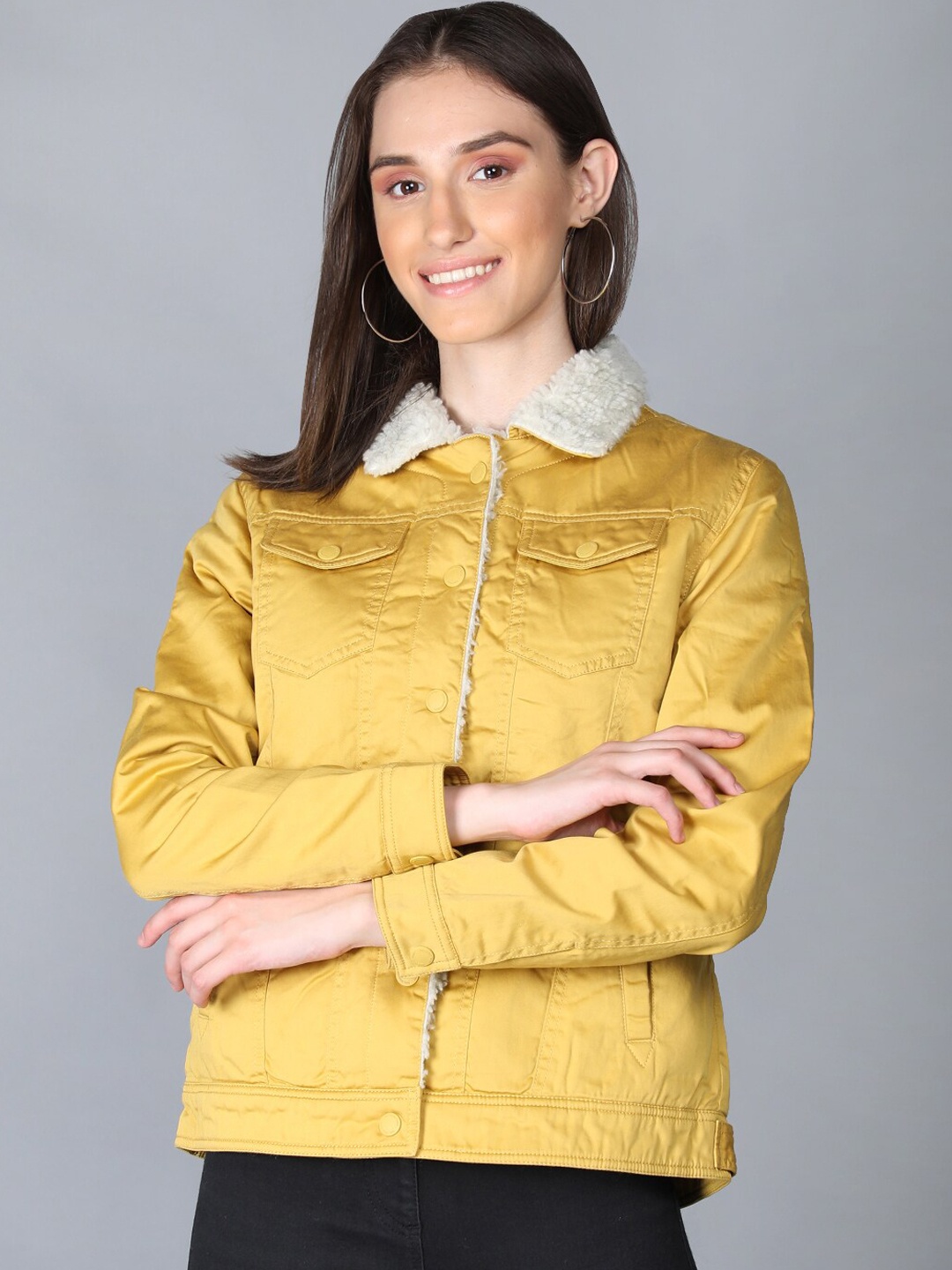 

LURE URBAN Women Gold-Toned Tailored Jacket