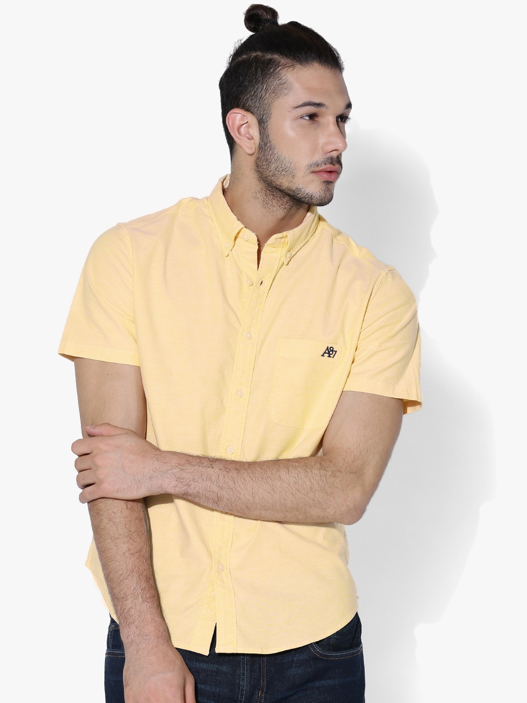 

Aeropostale Men Yellow Solid Casual Shirt