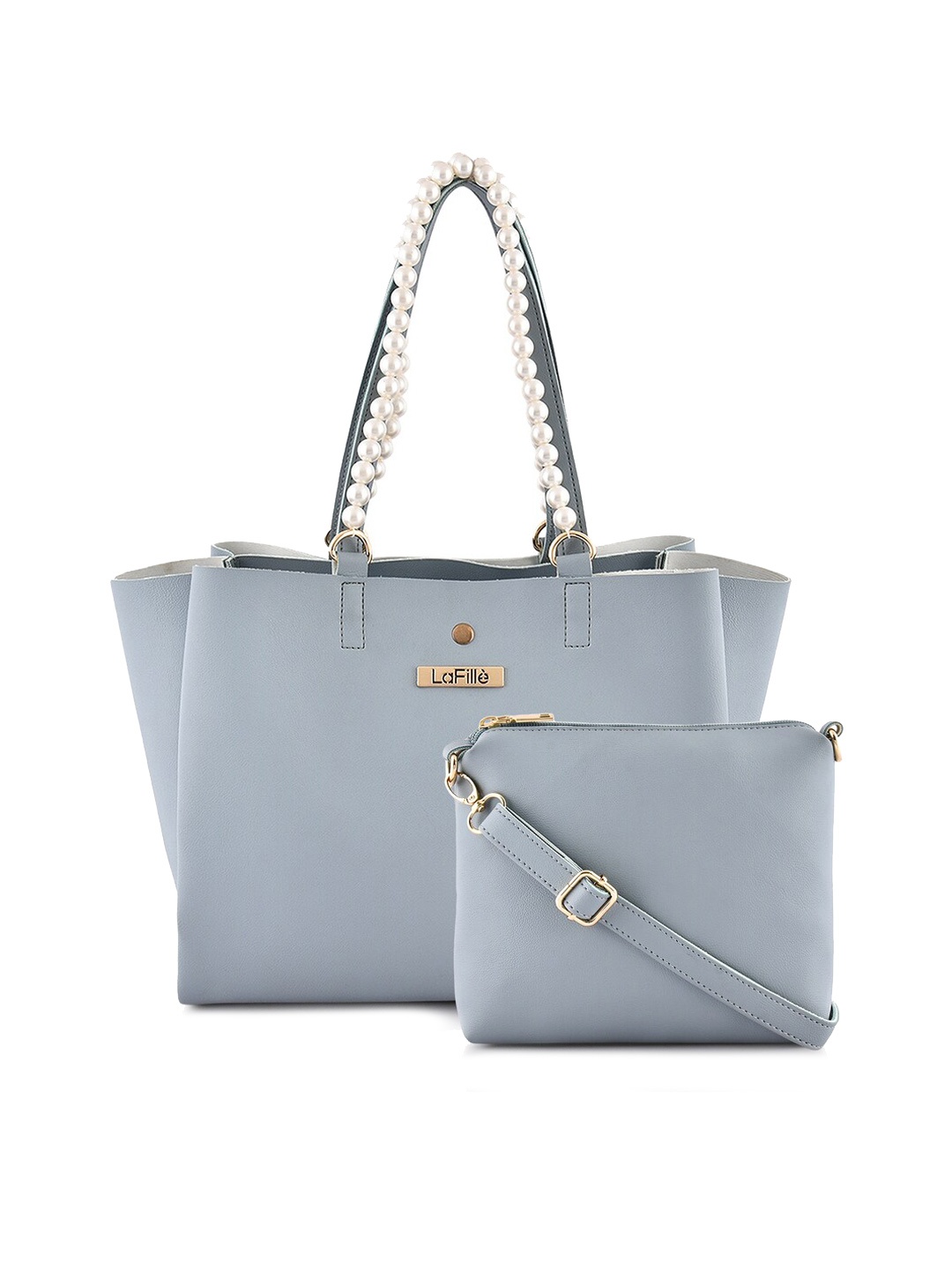 

LaFille Blue PU Structured Handheld Bag