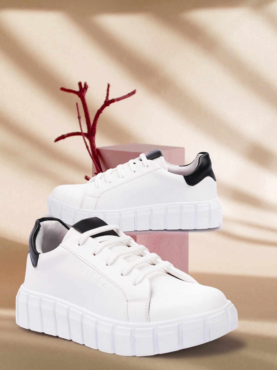 

VENDOZ Women White Sneakers