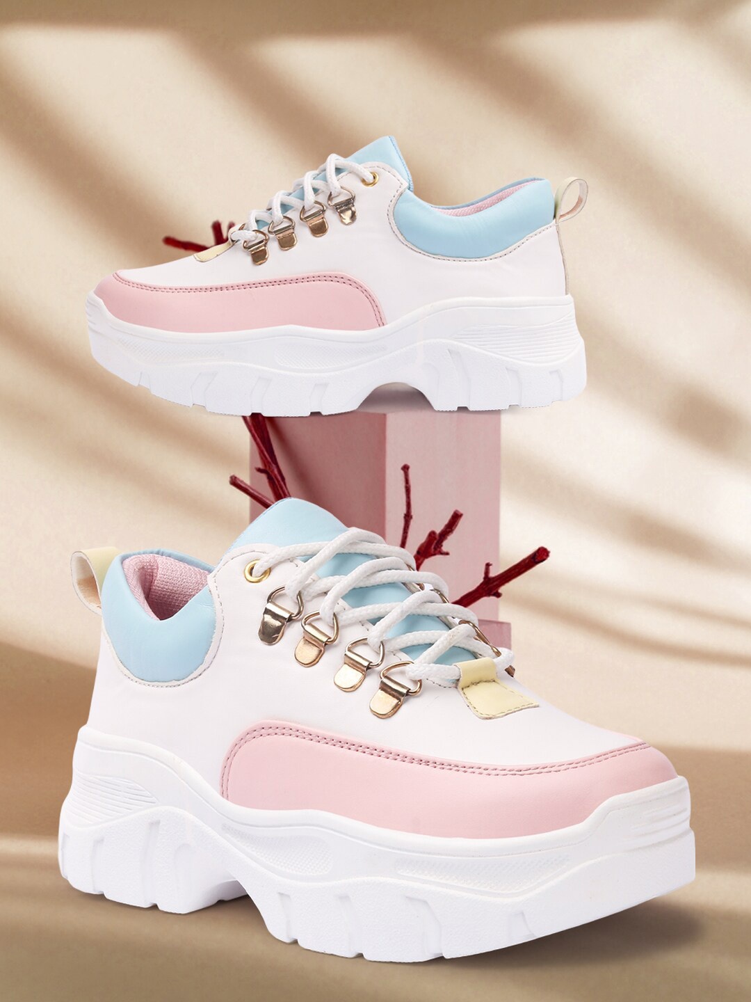 

VENDOZ Women Pink Colourblocked Sneakers