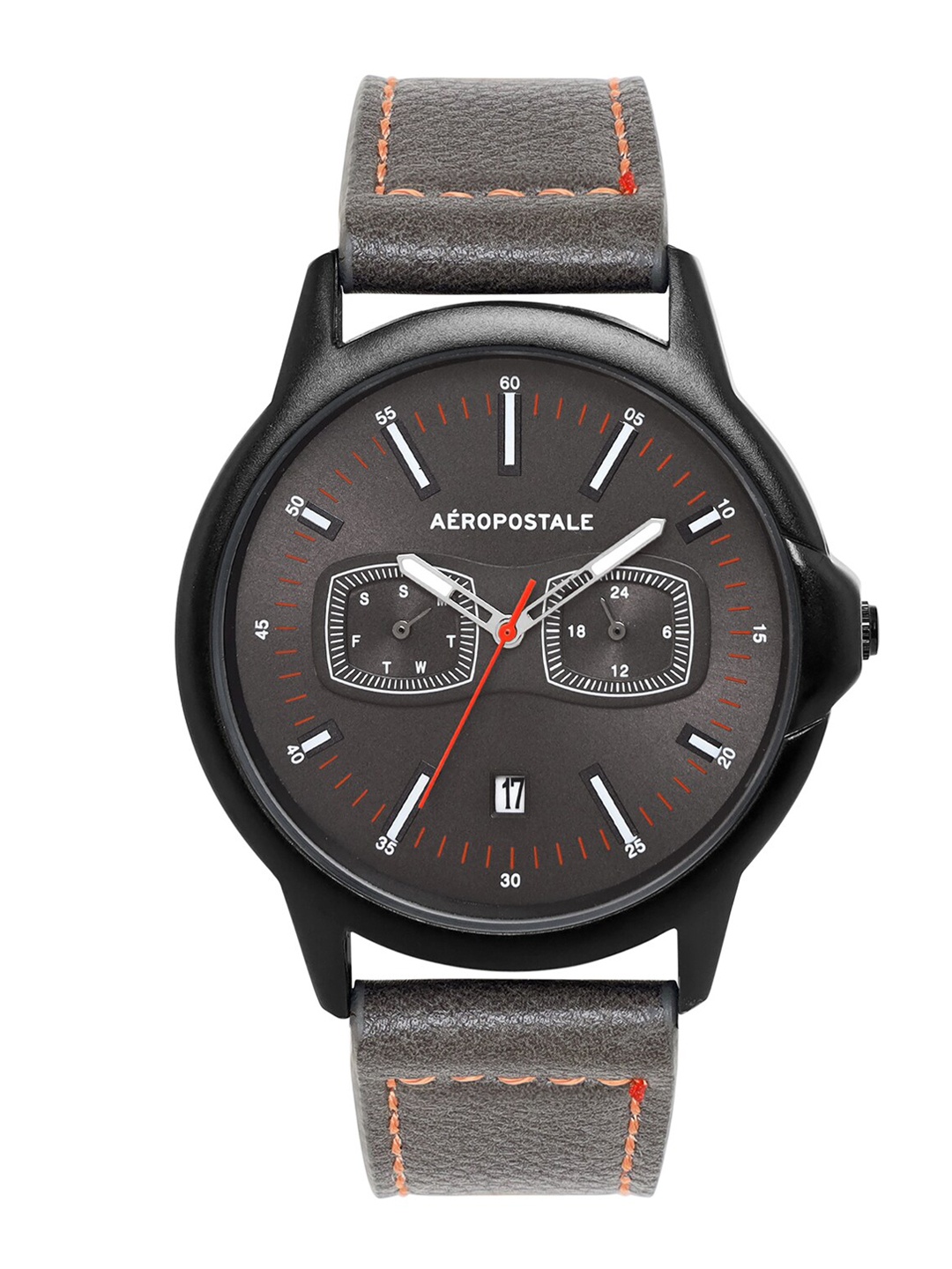 

Aeropostale Men Brown Brass Dial & Grey Straps Analogue Watch