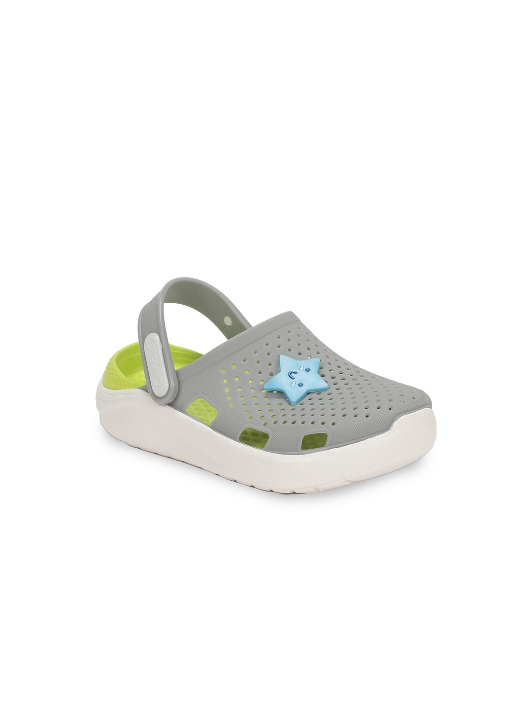 

Lil Lollipop Unisex Kids Grey & Green Printed Rubber Clogs