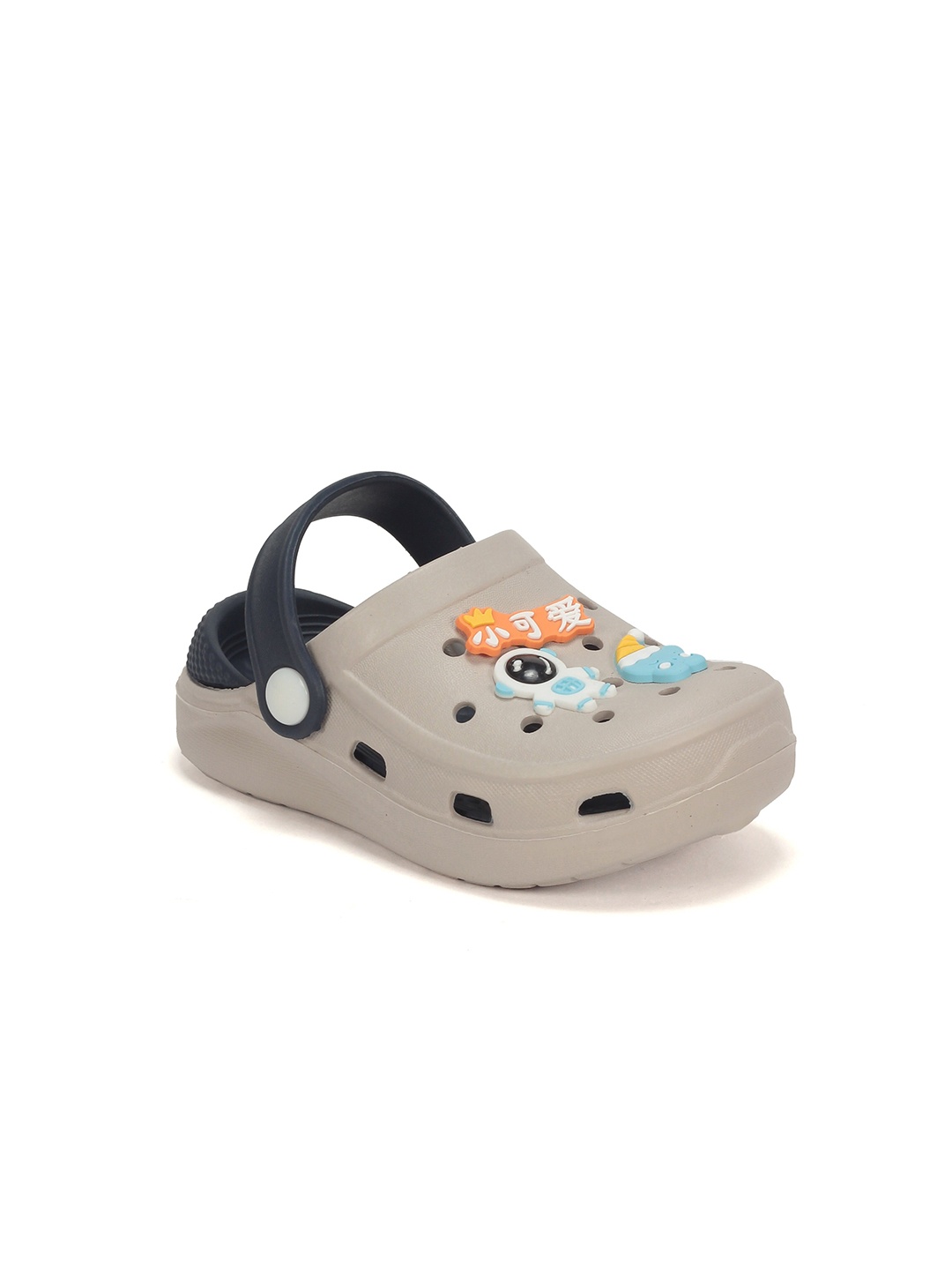 

Lil Lollipop Unisex Kids Grey & Black Printed Rubber Clogs