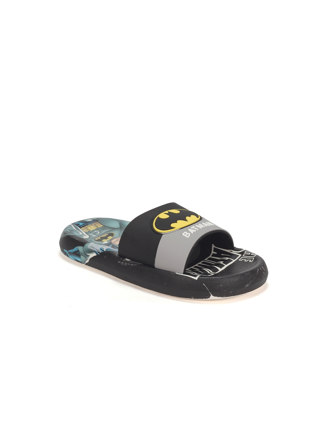 

Lil Lollipop Boys Black & Blue Printed Rubber Sliders