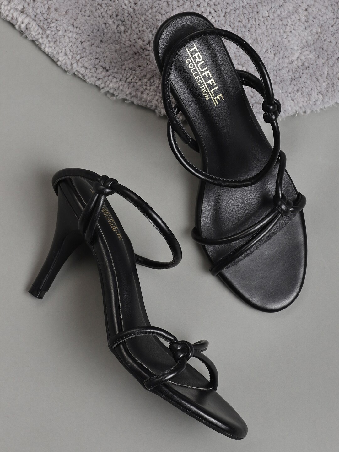 

Truffle Collection Black Solid PU Heels