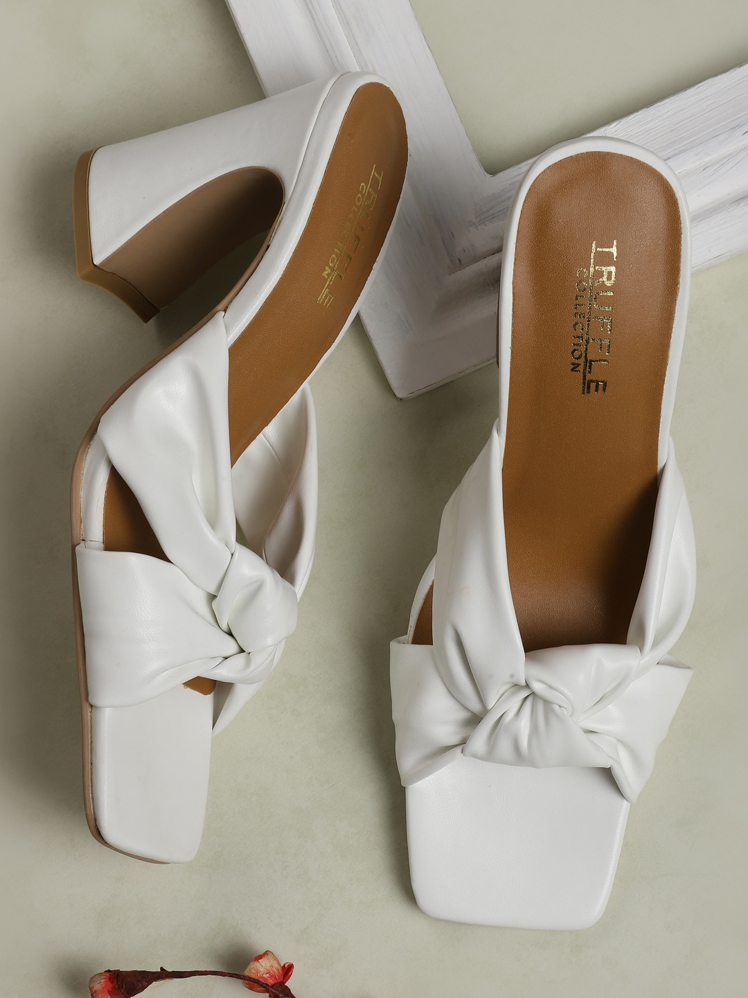 

Truffle Collection White Block Heels