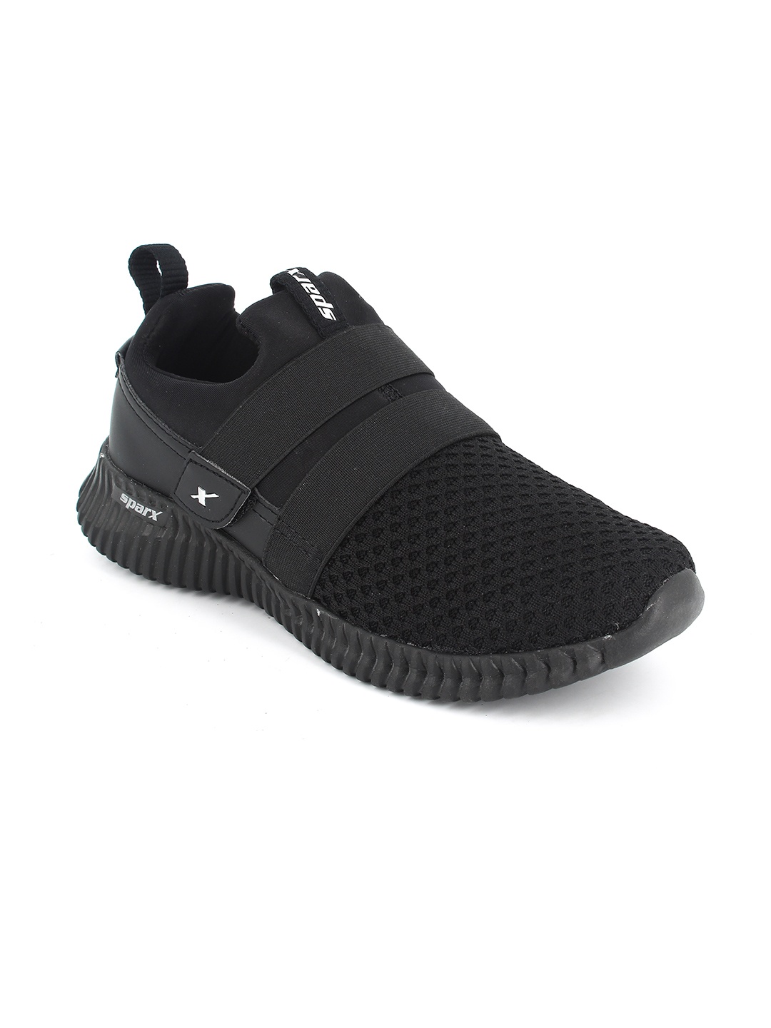 

Sparx Men Black Woven Design Slip-On Sneakers