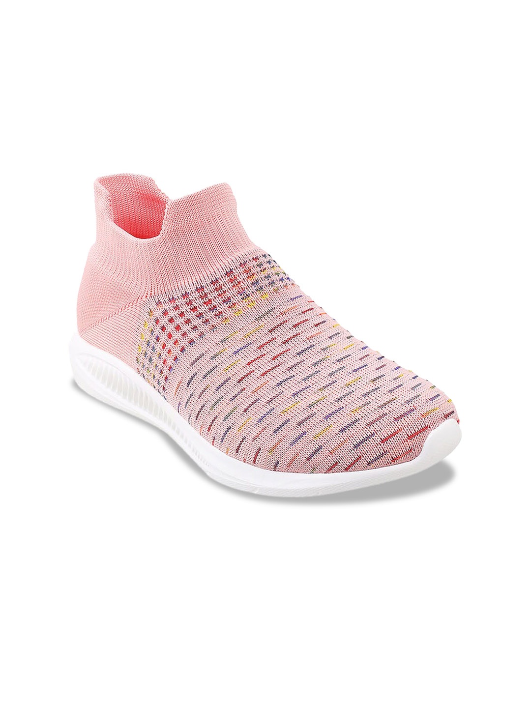 

WALKWAY by Metro Women Peach-Coloured Woven Design Slip-On Sneakers