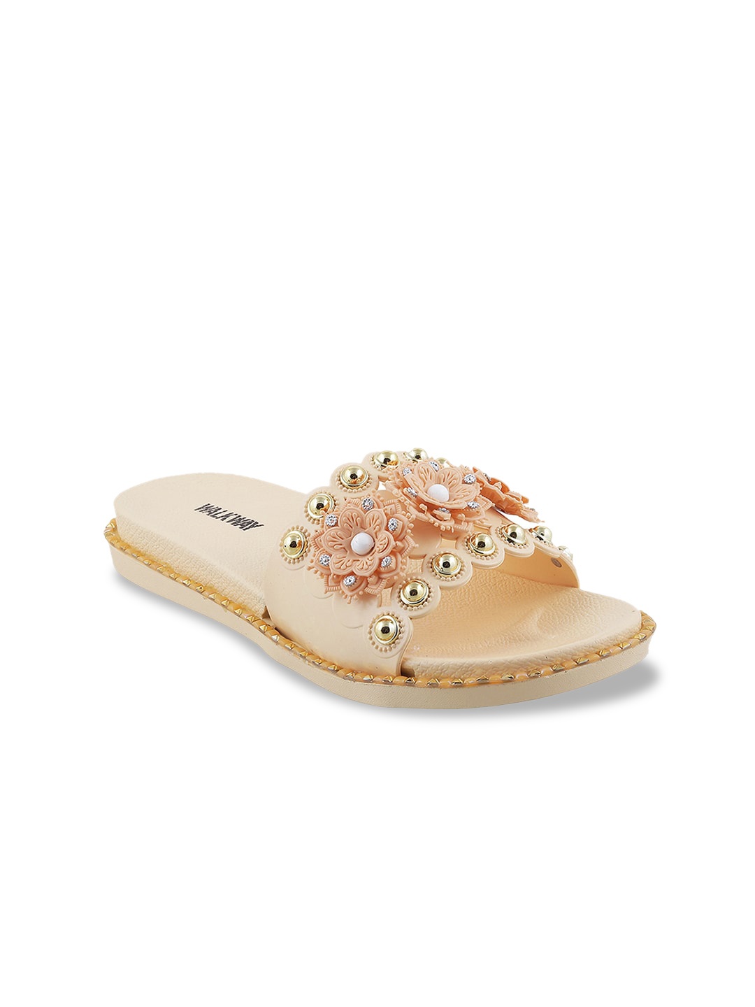 

WALKWAY by Metro Women Beige Embellished Flats