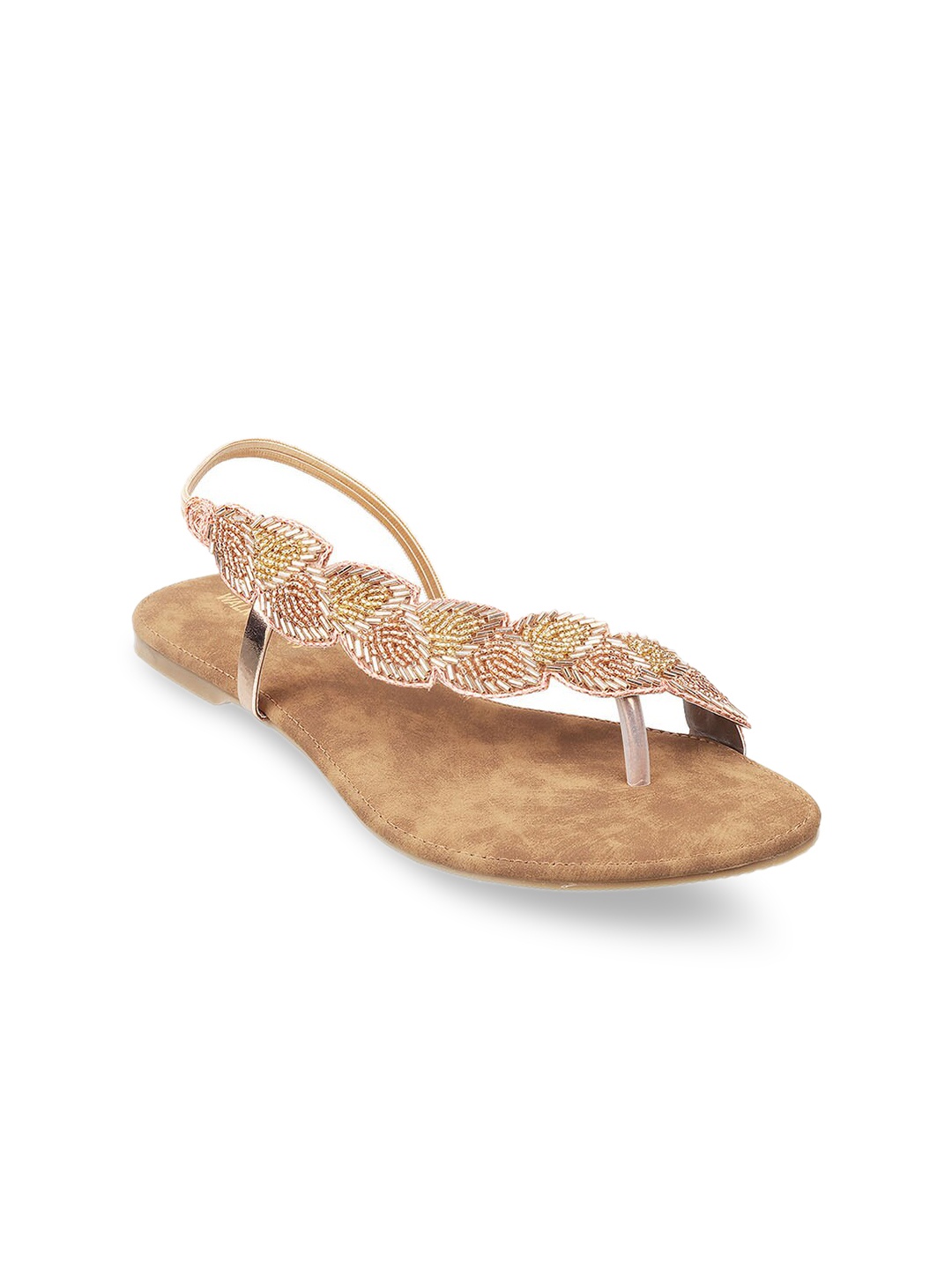 

WALKWAY by Metro Women Rose Gold Embellished Flats